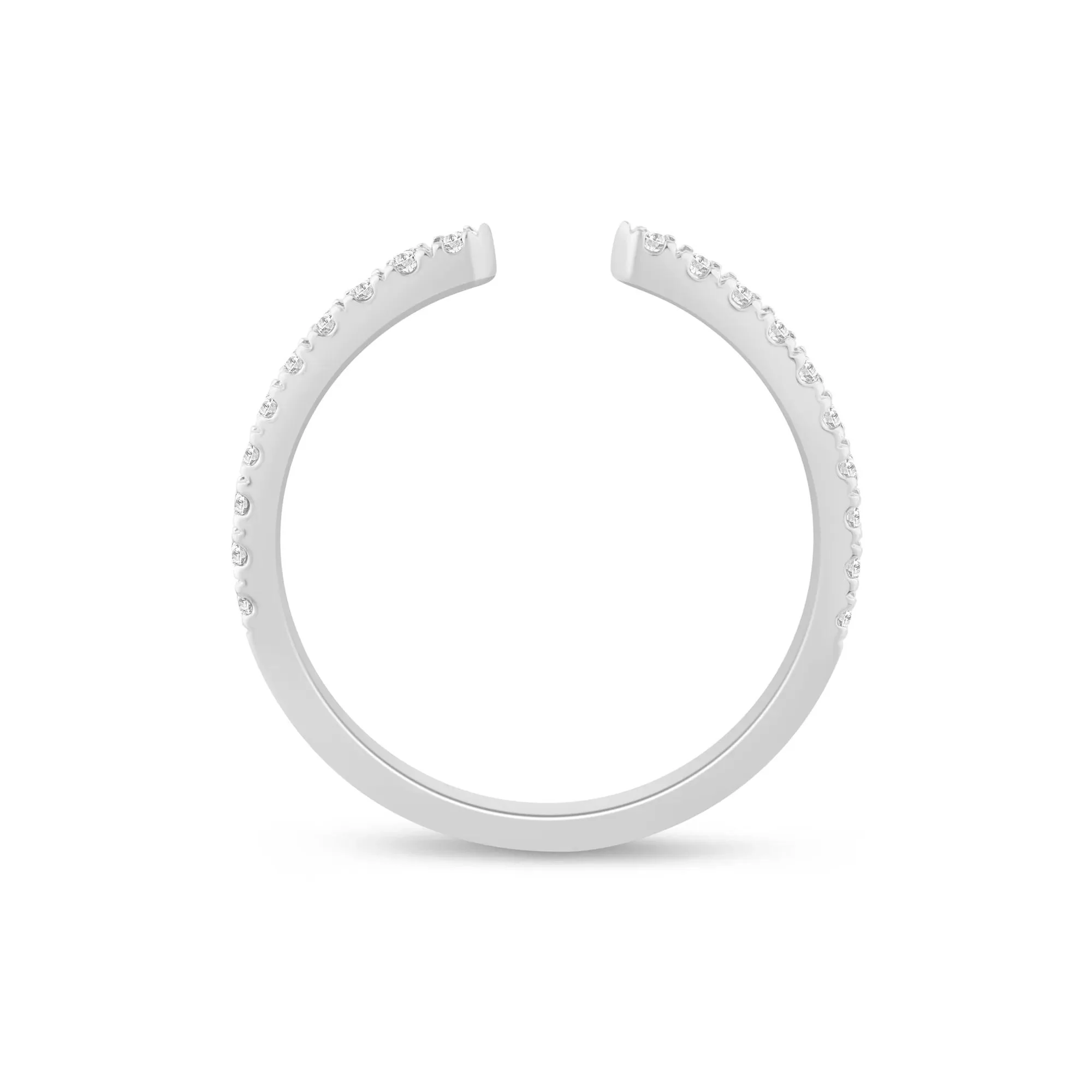 1/4 CT. Tw. Lab Grown Diamond Open Band Ring 14K White Gold Round Brilliant Cut Size 5.5 1mm - Image 2