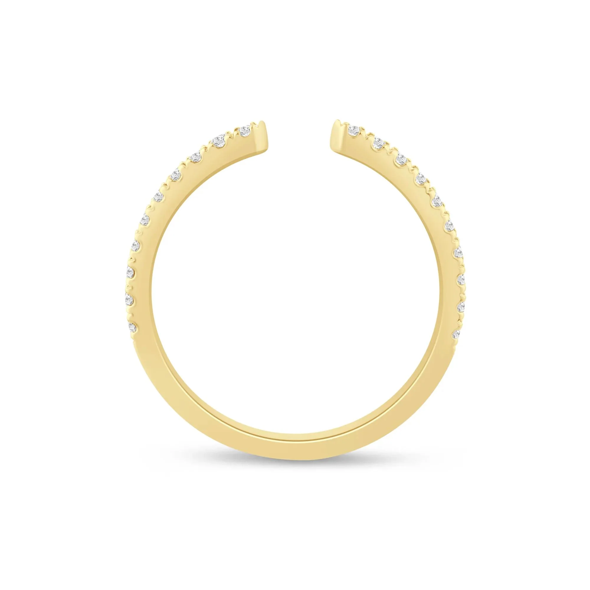 1/4 CT. Tw. Lab Grown Diamond Open Band Ring 14K Yellow Gold Round Brilliant Cut Size 5 1mm - Image 2