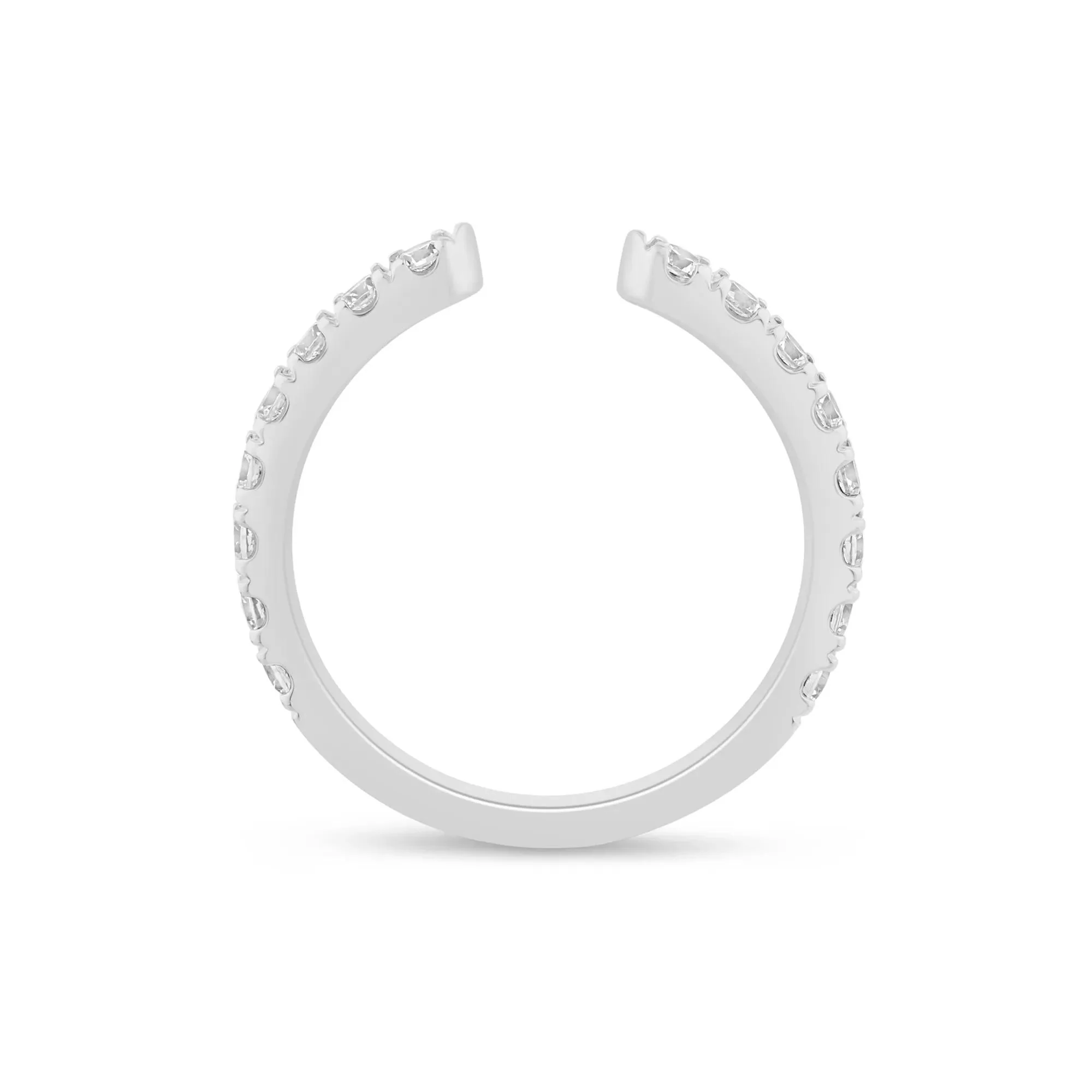 5/8 CT. Tw. Lab Grown Diamond Open Band Ring 14K White Gold Round Brilliant Cut Size 8.5 2.5mm - Image 2