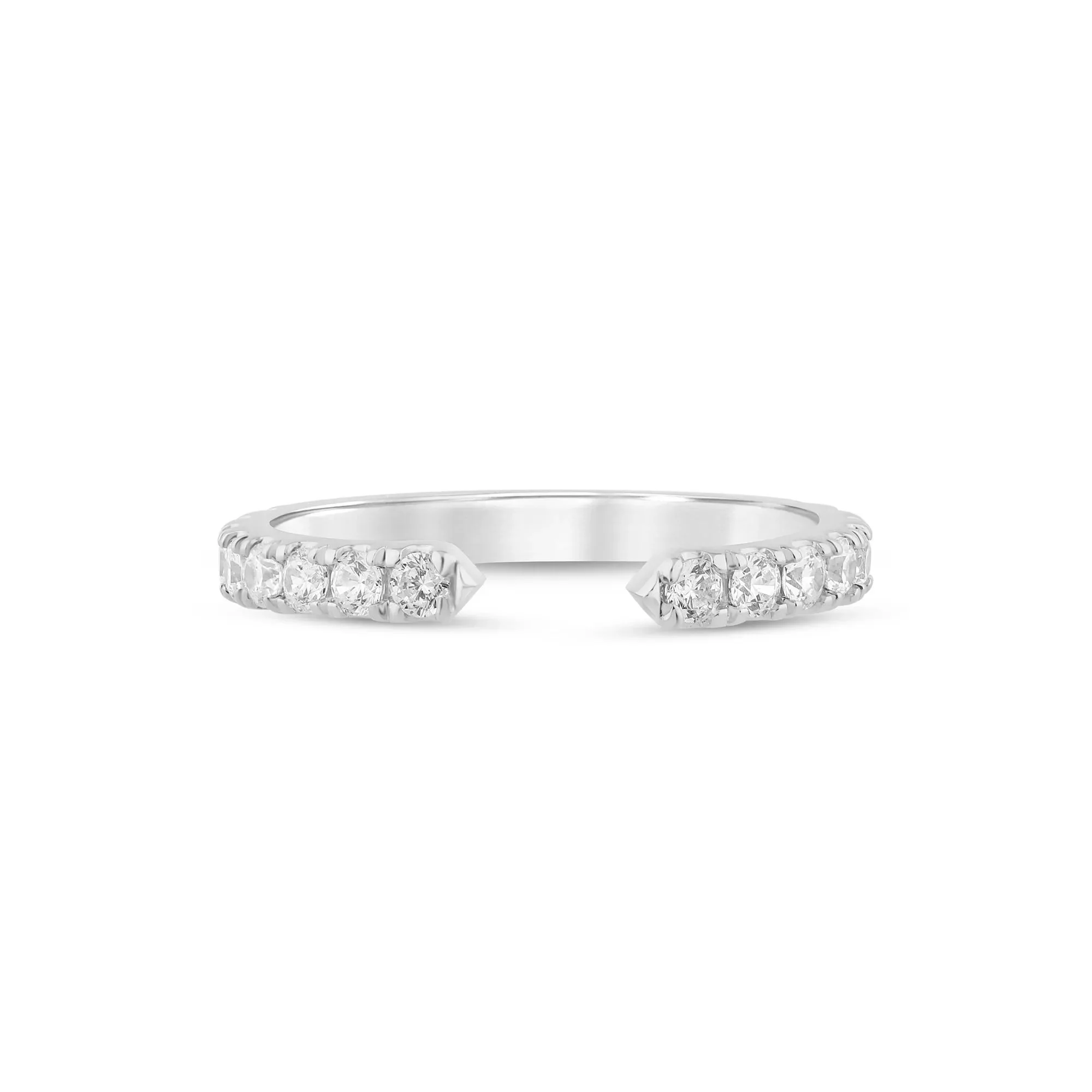 5/8 CT. Tw. Lab Grown Diamond Open Band Ring 14K White Gold Round Brilliant Cut Size 9 2.5mm