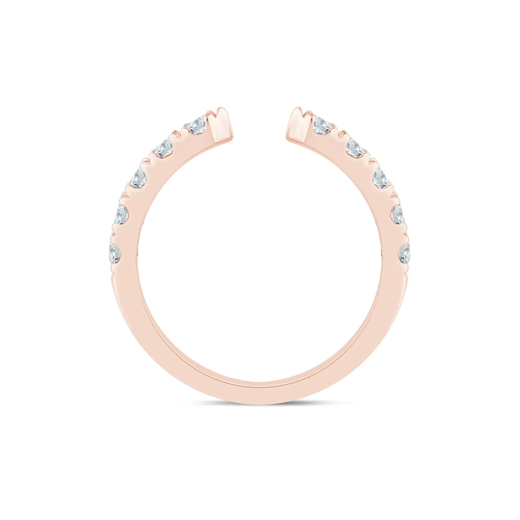 5/8 CT. Tw. Lab Grown Diamond Open Band Ring 14K Rose Gold Round Brilliant Cut Size 7 2mm - Image 5