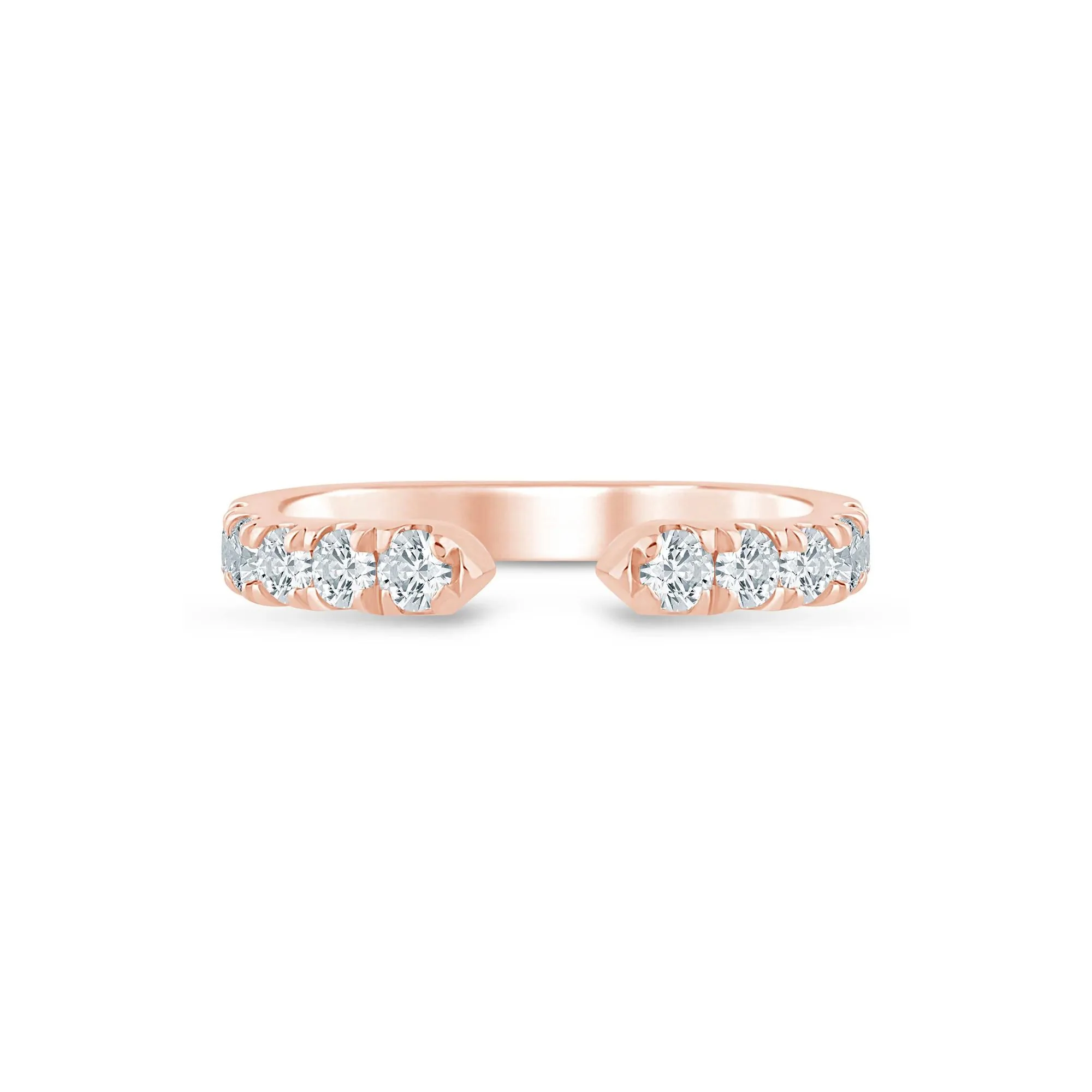 5/8 CT. Tw. Lab Grown Diamond Open Band Ring 14K Rose Gold Round Brilliant Cut Size 8.5 2mm - Image 4