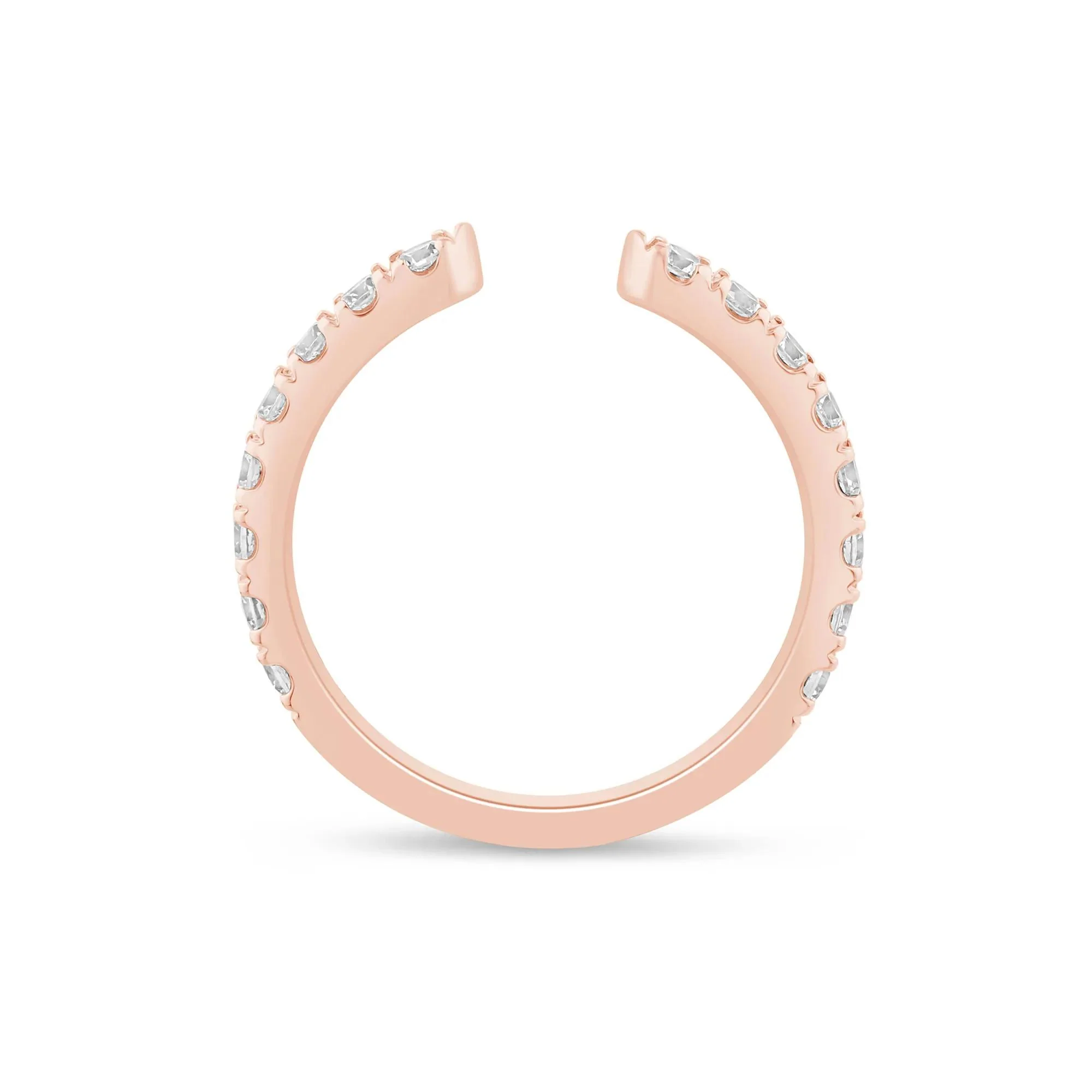 5/8 CT. Tw. Lab Grown Diamond Open Band Ring 14K Rose Gold Round Brilliant Cut Size 9 2mm - Image 2
