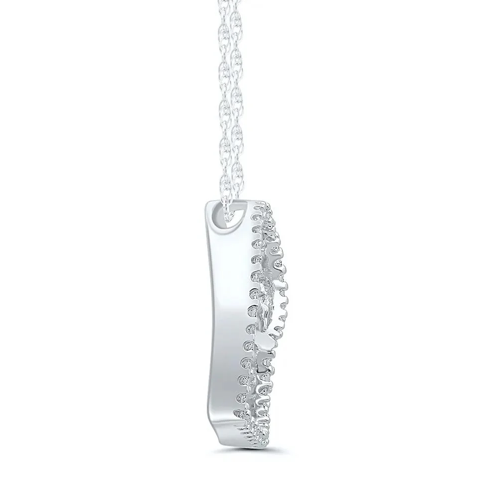 1/7 CT. Tw. Diamond Heart Pendant Necklace 10K White Gold Size 18" - Image 2