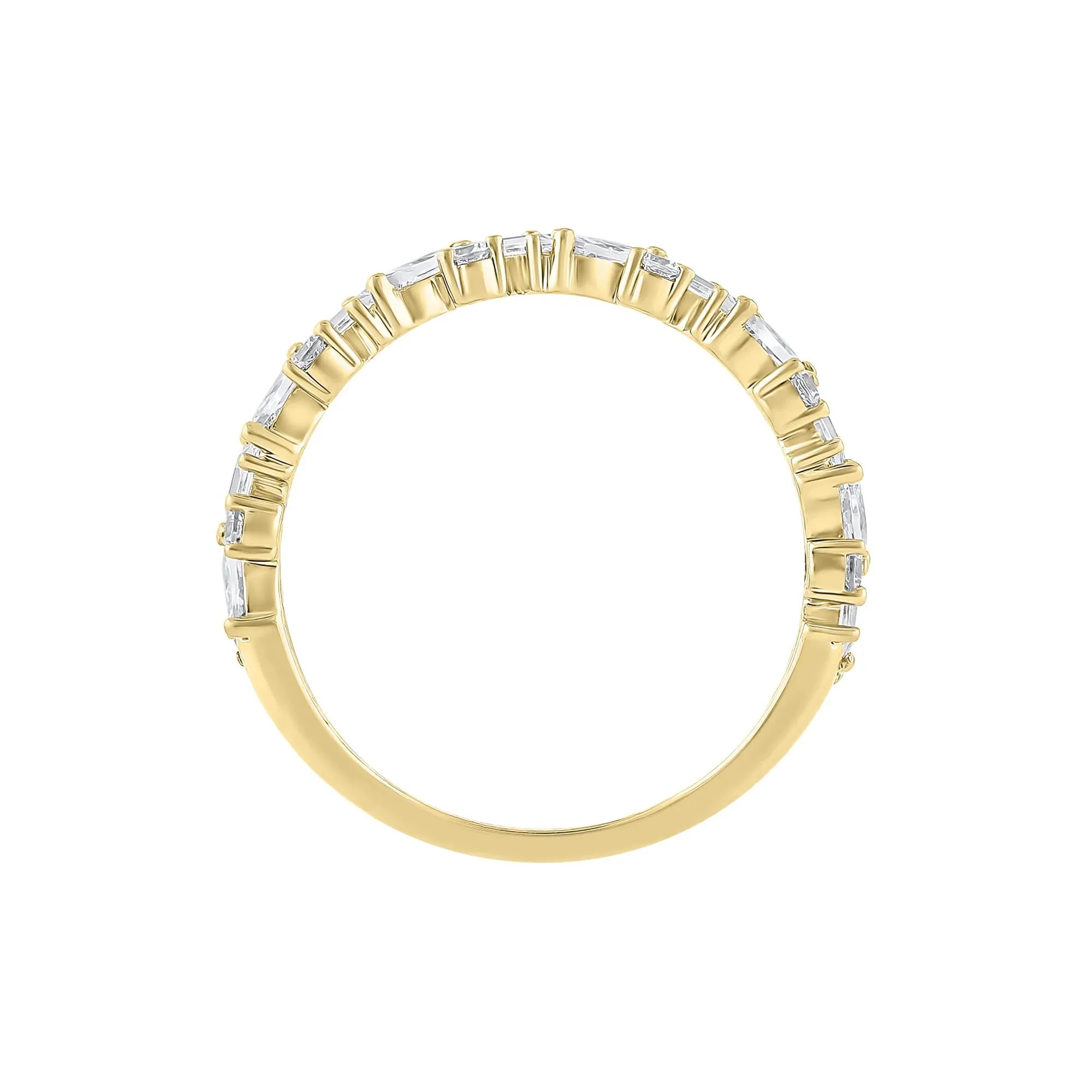 3/4 CT. Tw. Lab Grown Diamond Anniversary Band Ring 14K Yellow Gold Round Brilliant Cut Size 8 3mm - Image 2