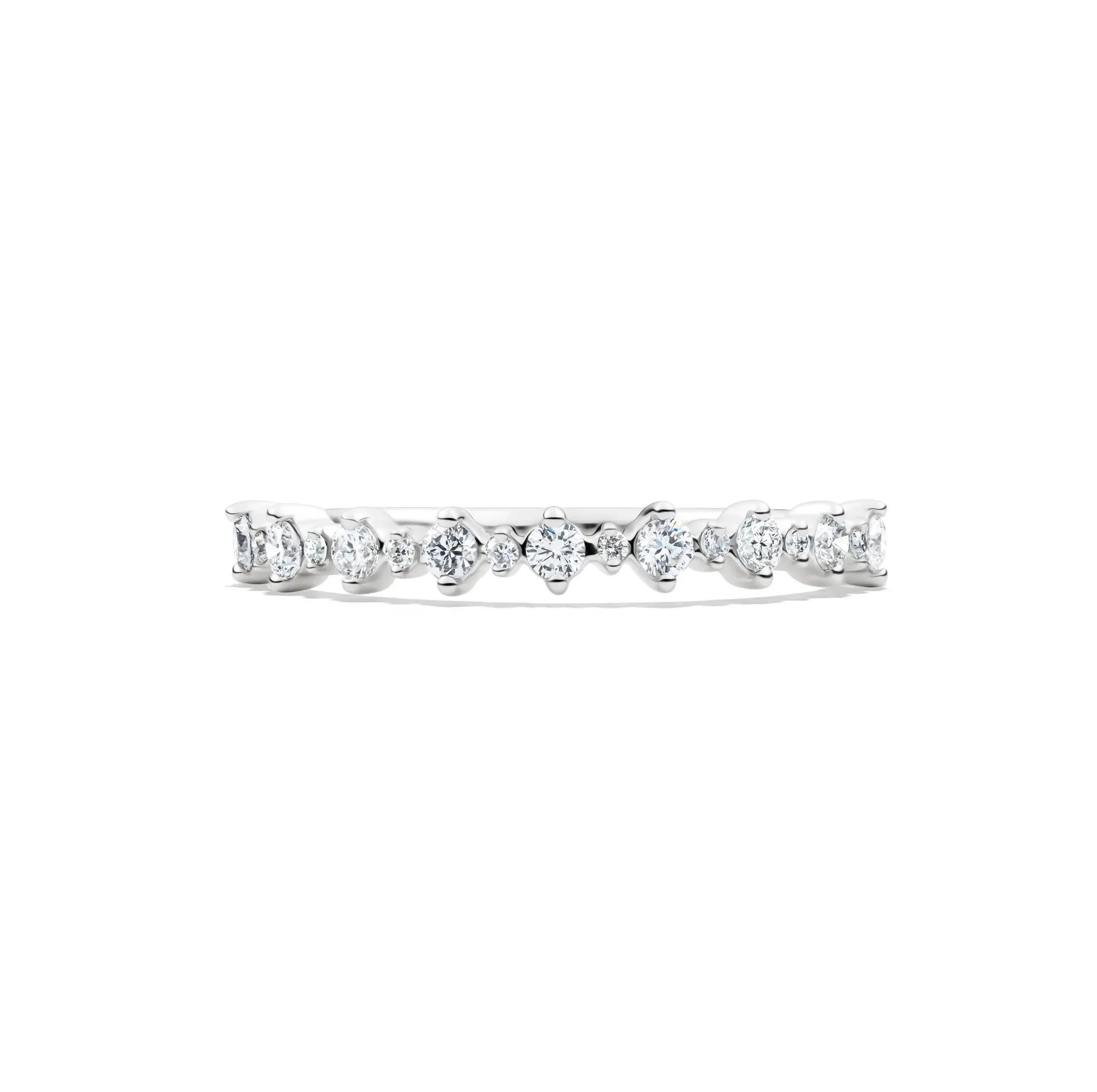1/4 CT. Tw. Lab Grown Diamond Prong Stack Band Ring 10K White Gold Round Brilliant Cut Size 6 1mm