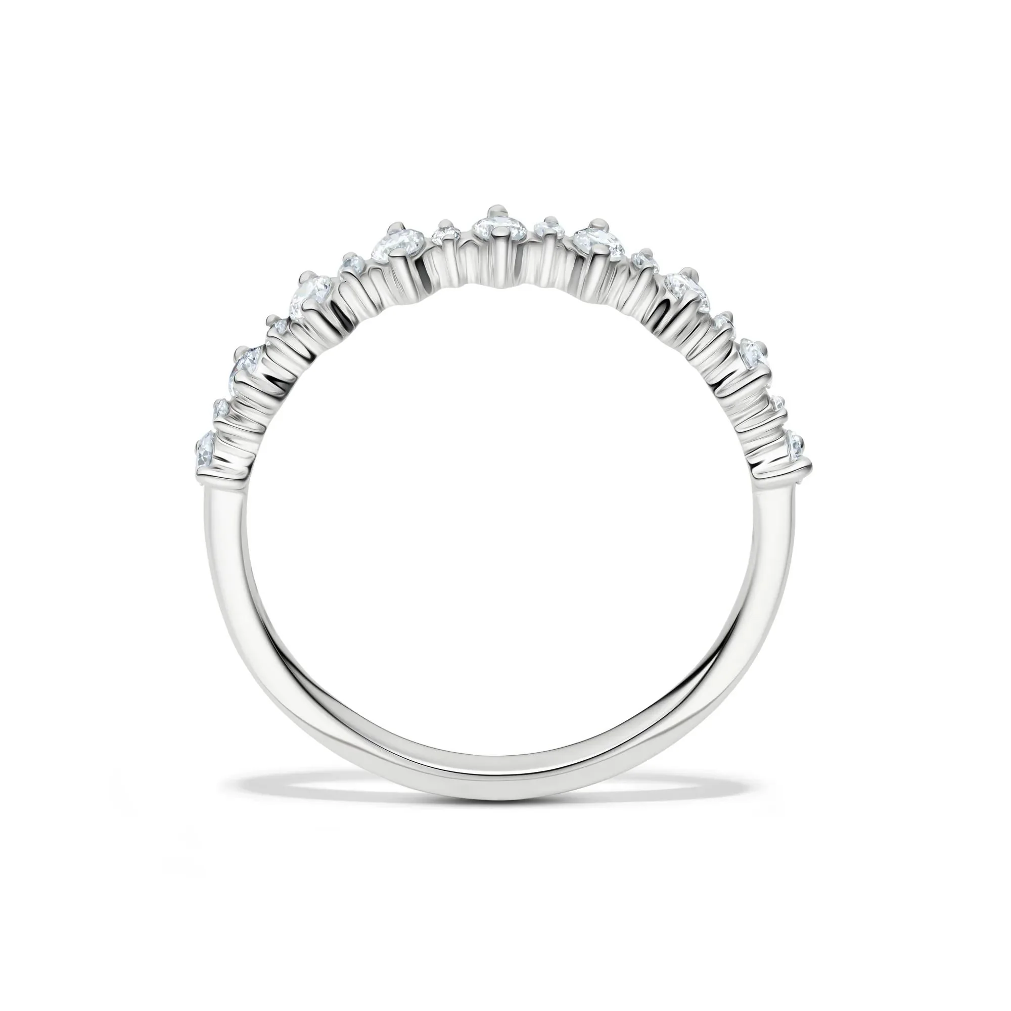 1/4 CT. Tw. Lab Grown Diamond Prong Stack Band Ring 10K White Gold Round Brilliant Cut Size 7.5 1mm - Image 2