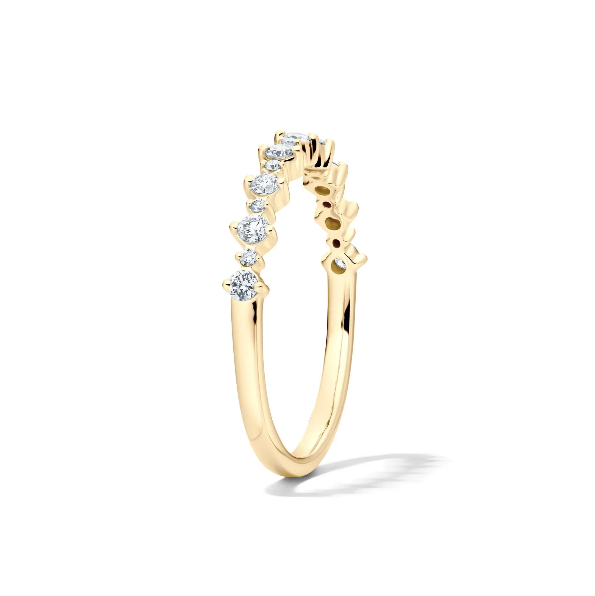 1/4 CT. Tw. Lab Grown Diamond Prong Stack Band Ring 10K Yellow Gold Round Brilliant Cut Size 7 1mm - Image 3