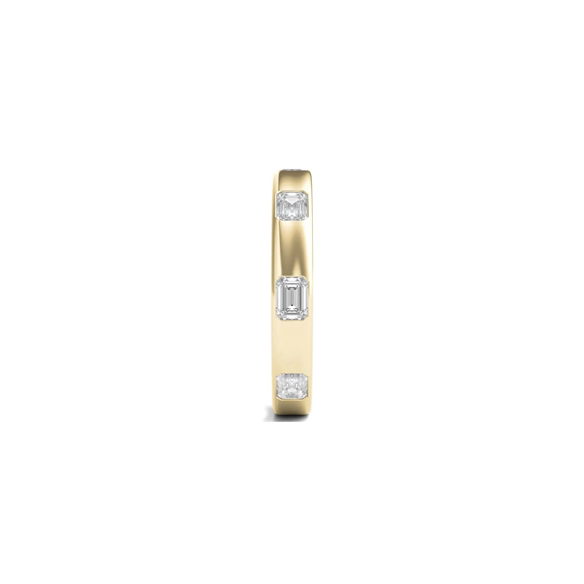 1 CT. Tw. Emerald-Cut Lab Grown Diamond Band Ring 14K Yellow Gold Size 8 3.5mm - Image 3