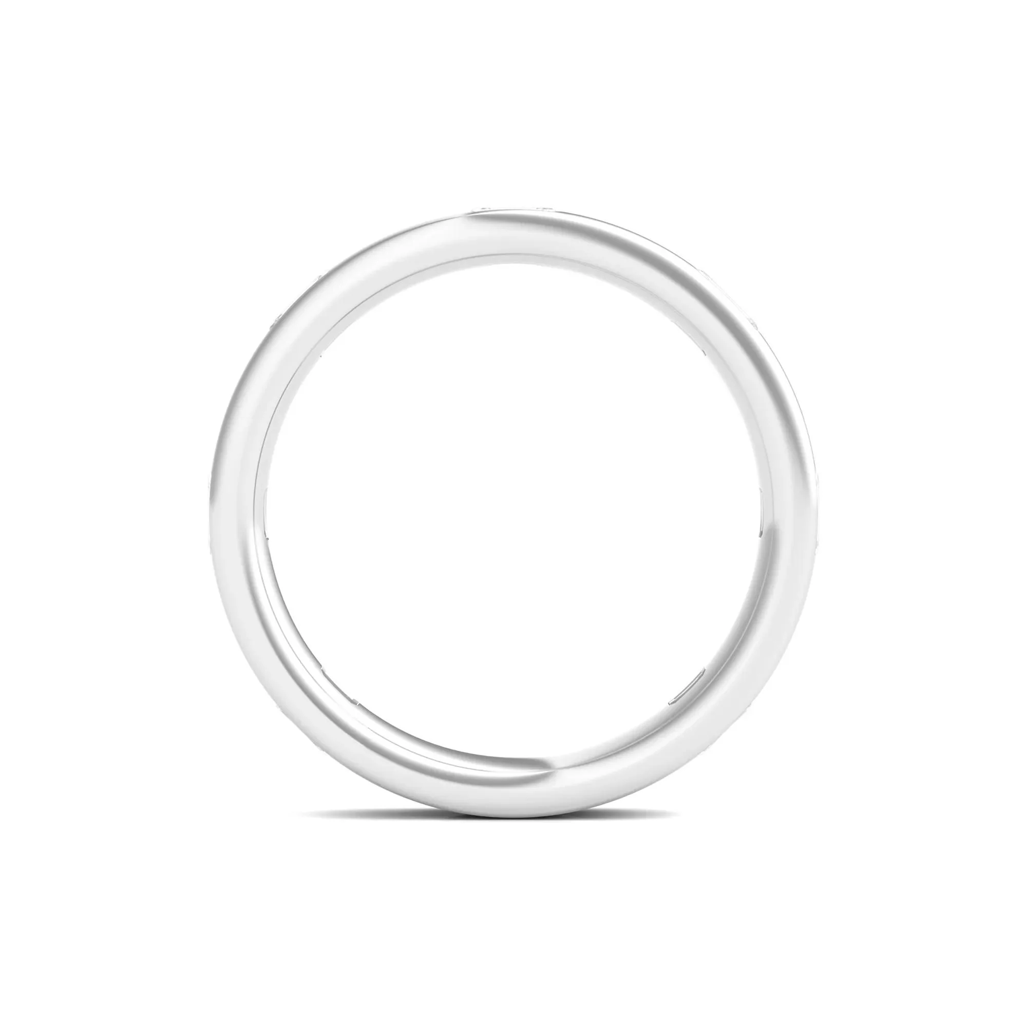 1 CT. Tw. Emerald-Cut Lab Grown Diamond Band Ring Platinum White Size 8.5 3.5mm - Image 2