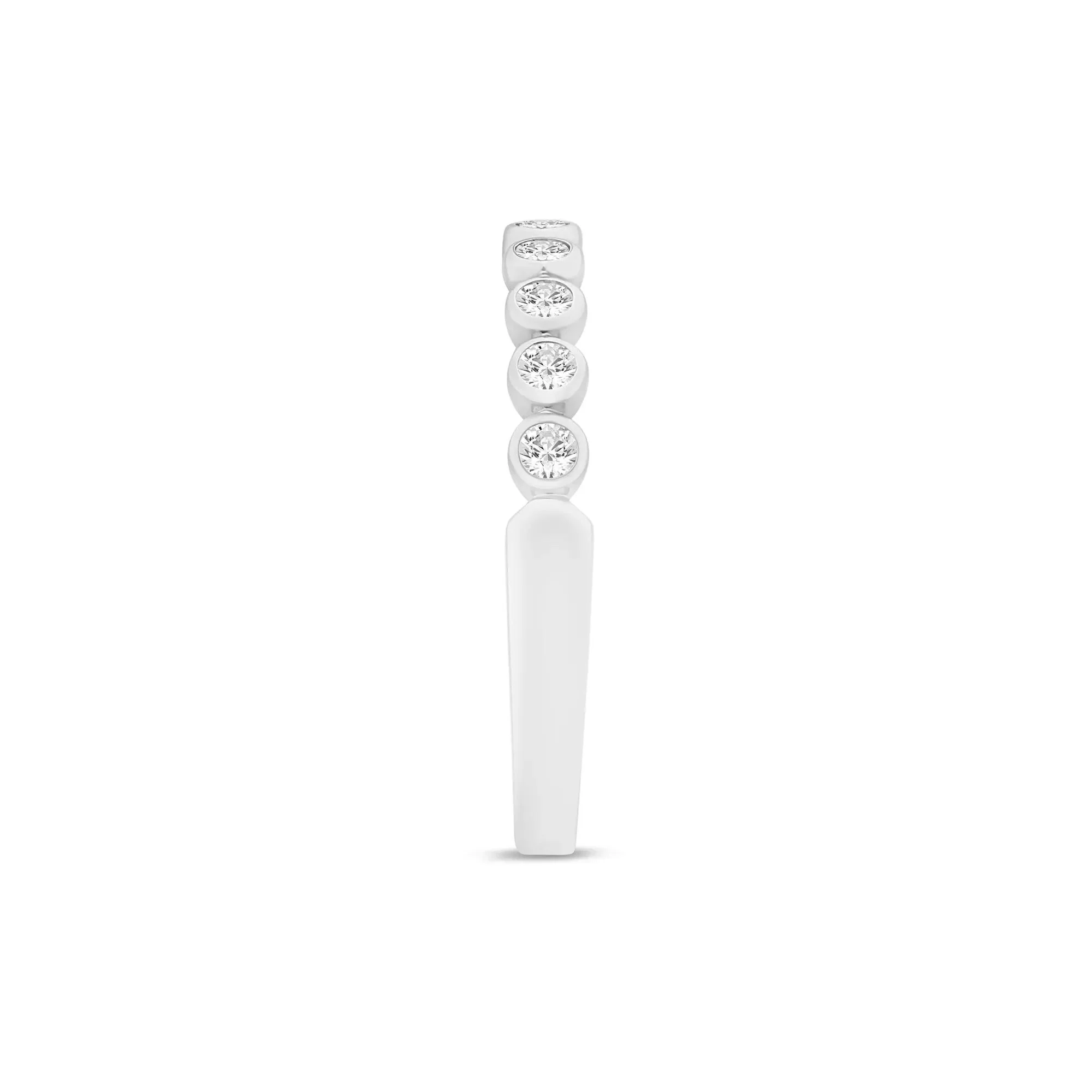 1/4 CT. Tw. Lab Grown Diamond Bezel-Set Stack Band Ring 10K White Gold Size 5 1mm - Image 3