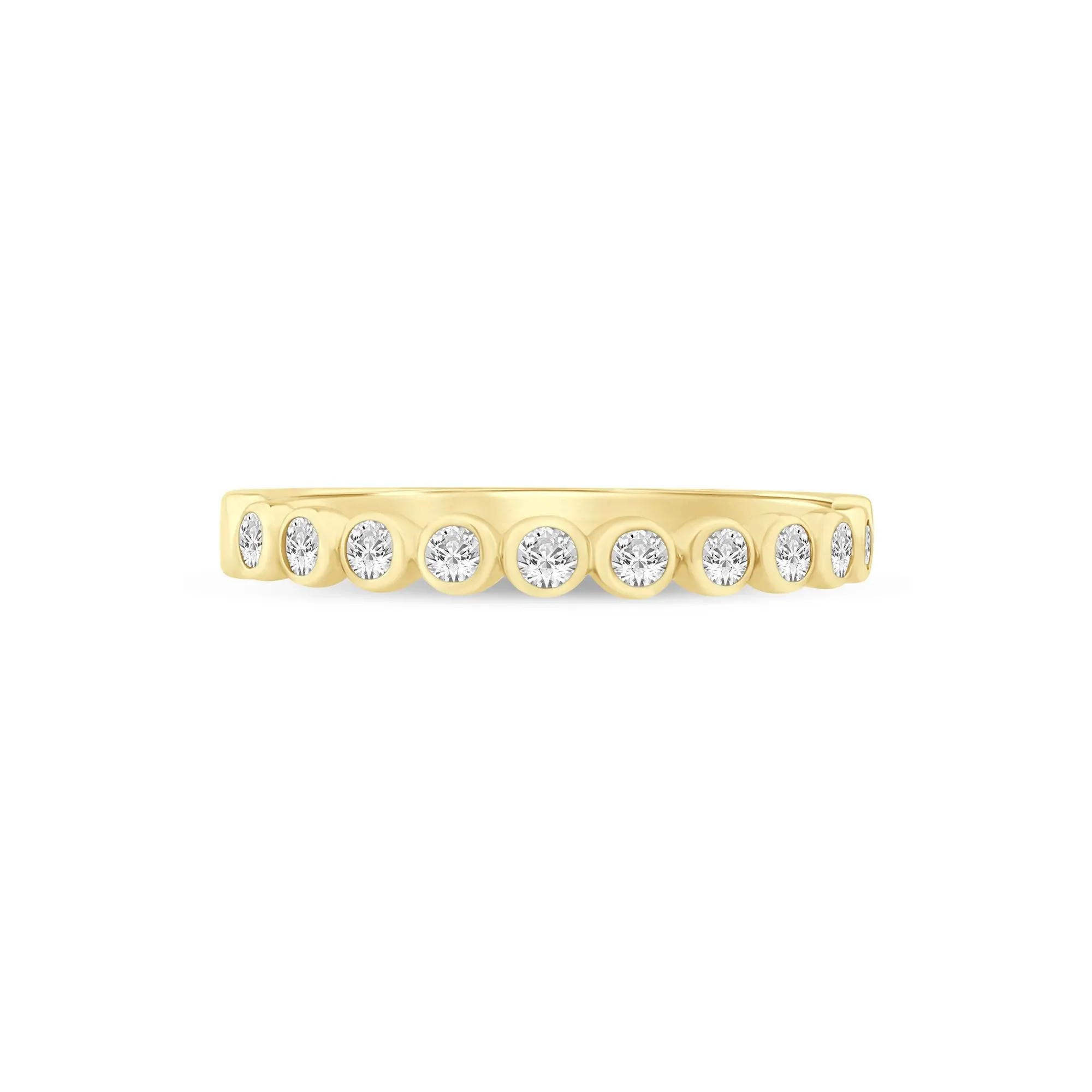 1/4 CT. Tw. Lab Grown Diamond Bezel-Set Stack Band Ring 10K Yellow Gold Size 8 1mm
