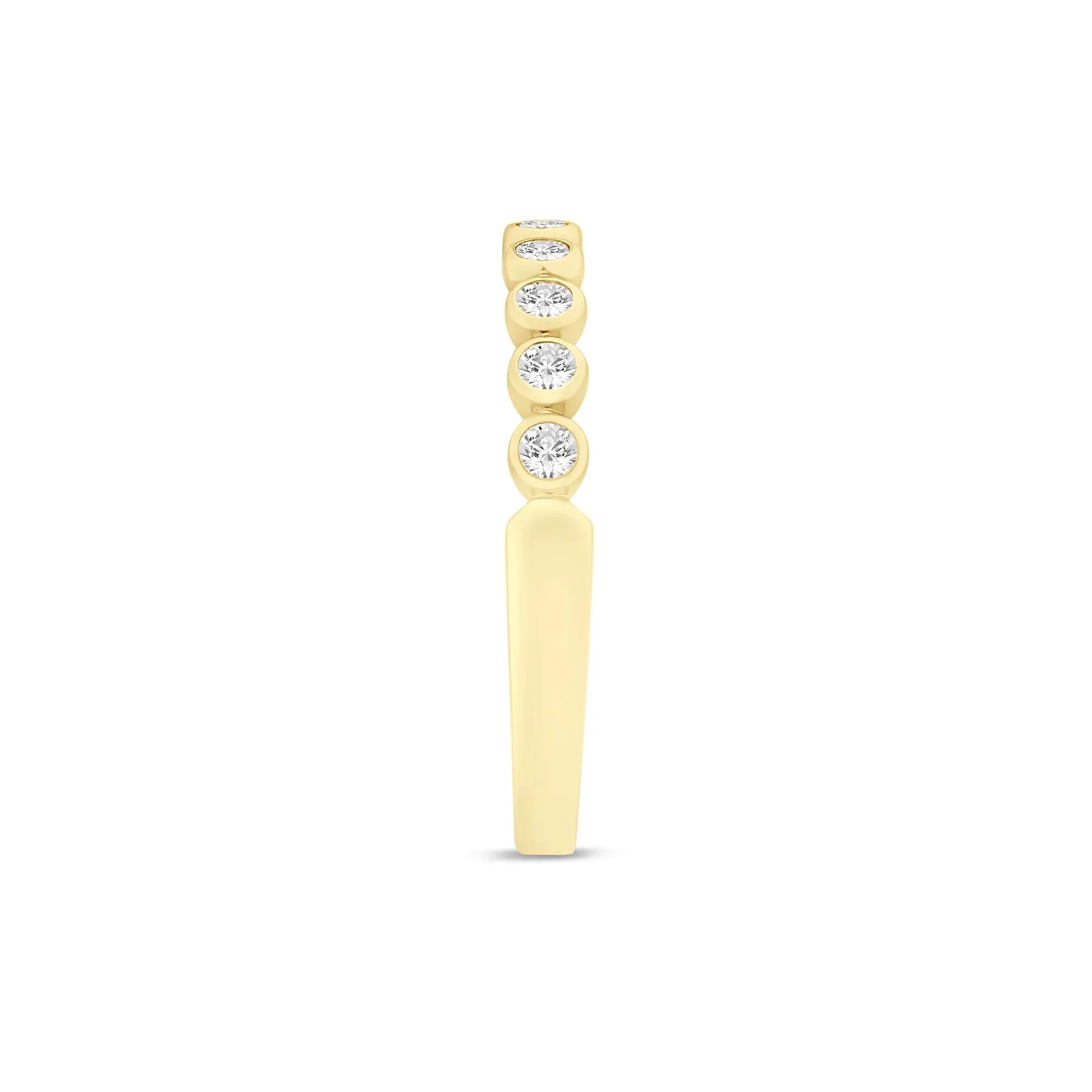 1/4 CT. Tw. Lab Grown Diamond Bezel-Set Stack Band Ring 10K Yellow Gold Size 8 1mm - Image 3