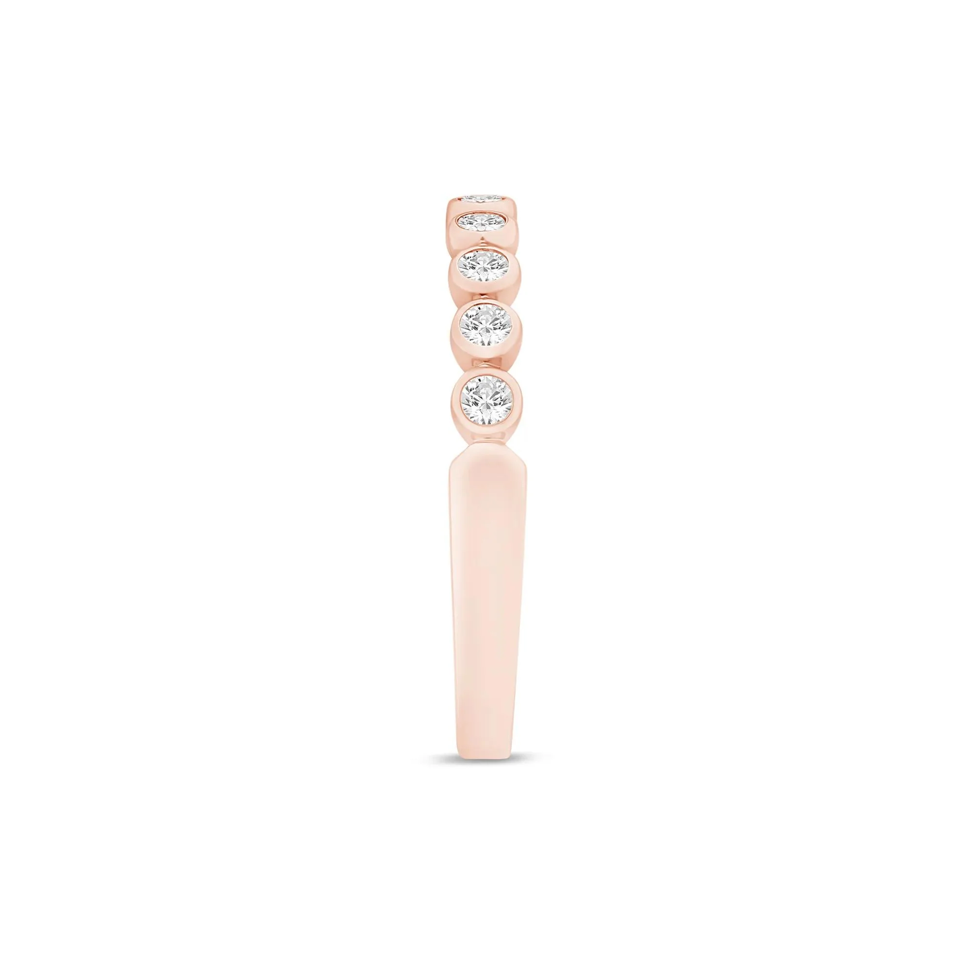 1/4 CT. Tw. Lab Grown Diamond Bezel-Set Stack Band Ring 10K Rose Gold Size 8.5 1mm - Image 3