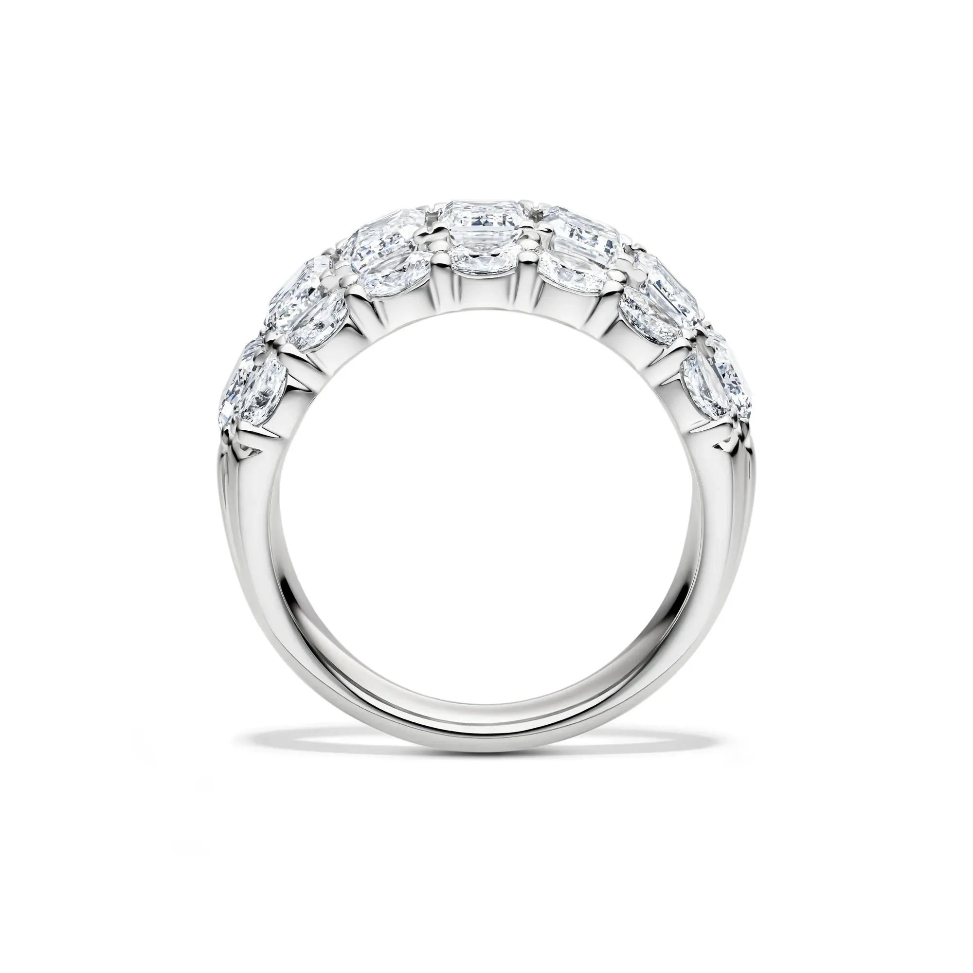 5 CT. Tw. Lab Grown Diamond Multi-Row Band Ring 14K White Gold Size 8 11mm - Image 2