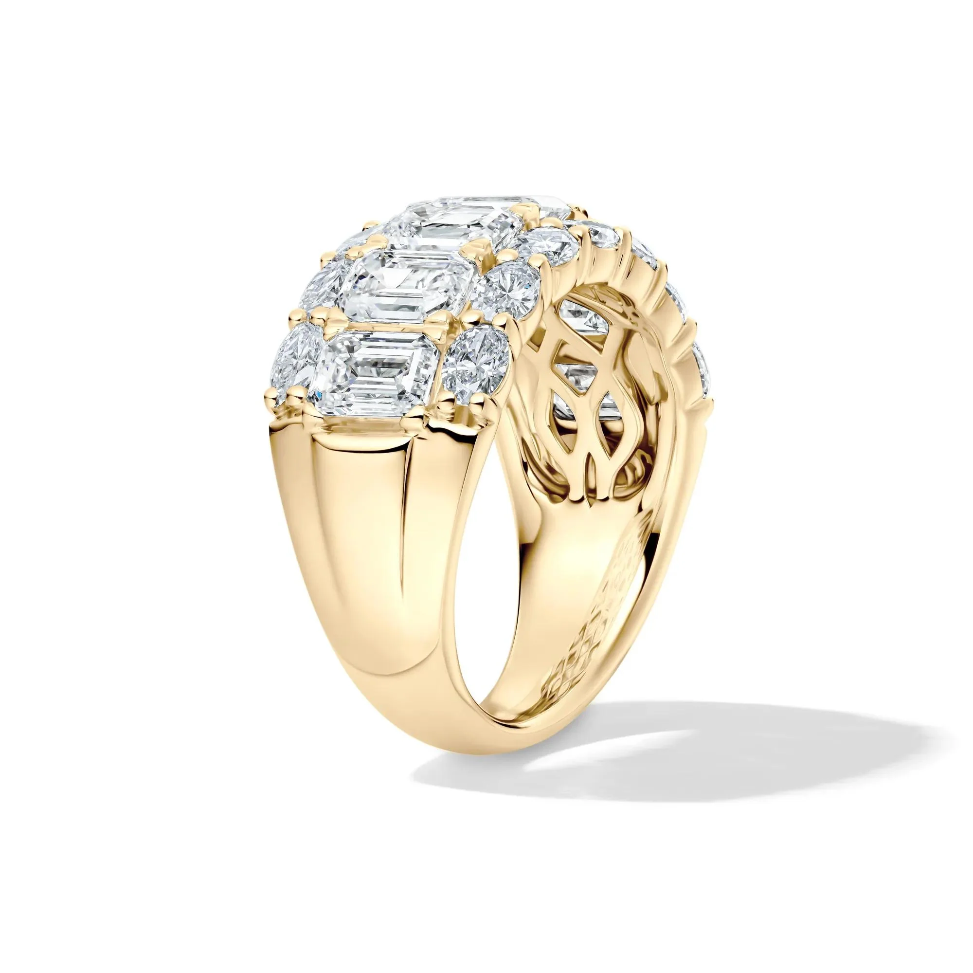5 CT. Tw. Lab Grown Diamond Multi-Row Band Ring 14K Yellow Gold Size 7.5 11mm - Image 3