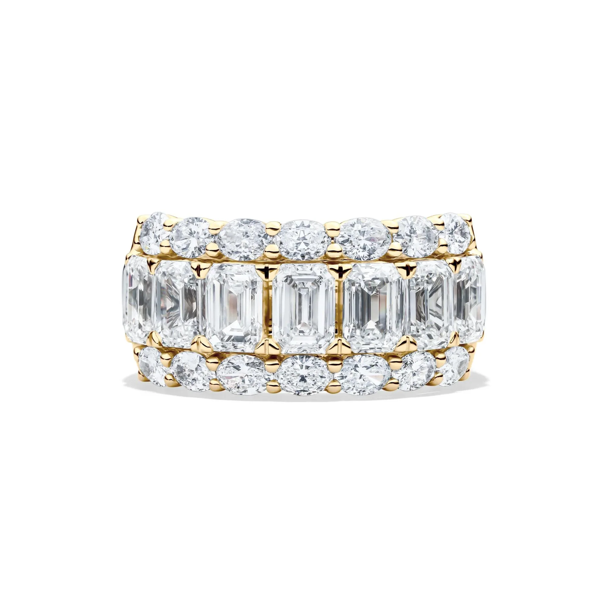 5 CT. Tw. Lab Grown Diamond Multi-Row Band Ring 14K Yellow Gold Size 8 11mm