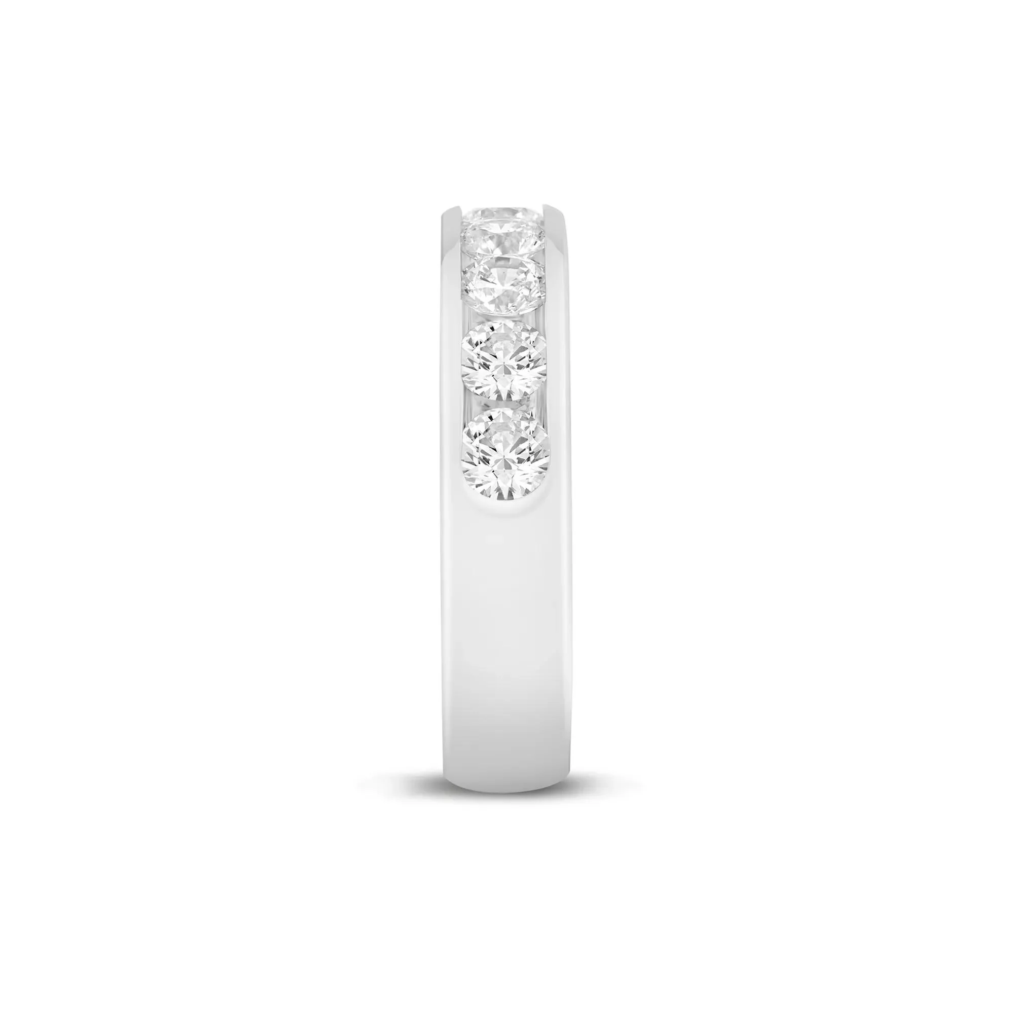 1/2 CT. Tw. Lab Grown Diamond Channel-Set Band Ring 14K White Gold Size 5.5 4.5mm - Image 3