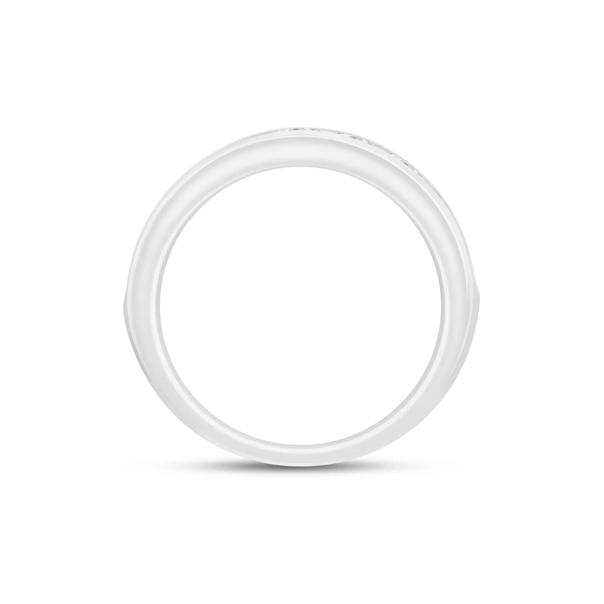 1/2 CT. Tw. Lab Grown Diamond Channel-Set Band Ring 14K White Gold Size 7 4.5mm - Image 2