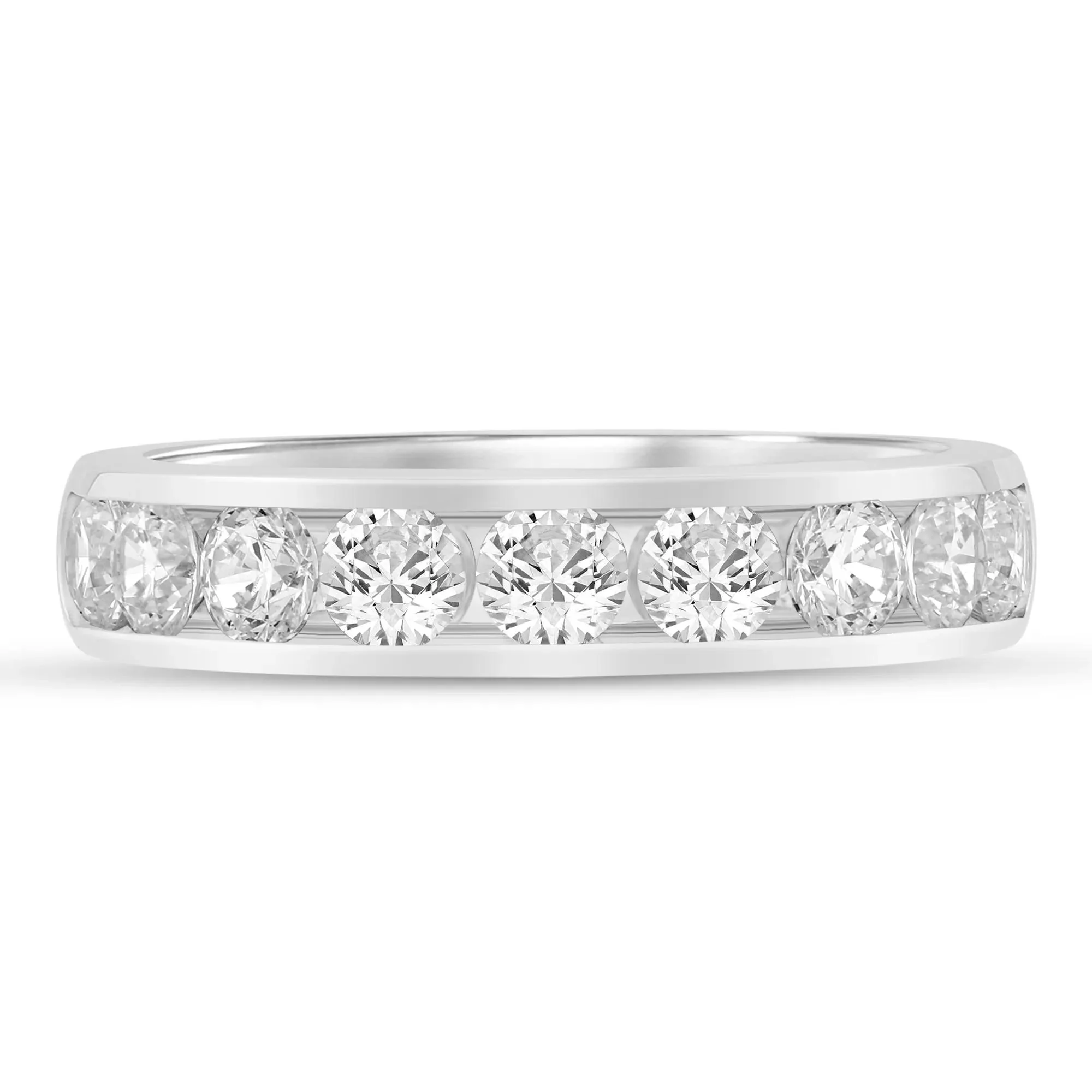 1/2 CT. Tw. Lab Grown Diamond Channel-Set Band Ring 14K White Gold Size 8.5 4.5mm