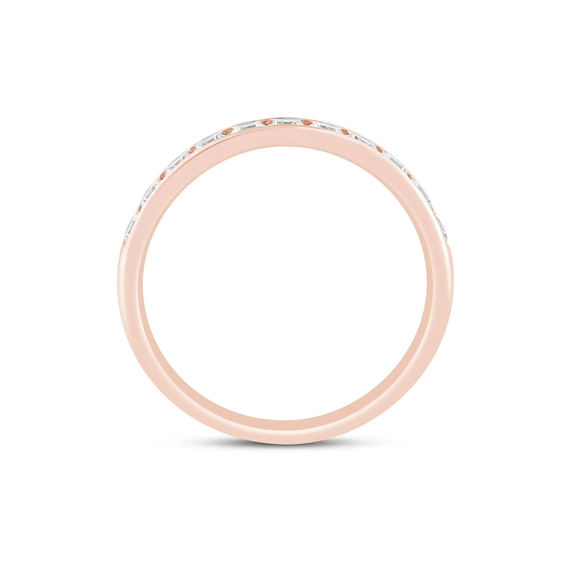 1/2 CT. Tw. Lab Grown Diamond Channel-Set Band Ring 14K Rose Gold Size 5 3mm - Image 2