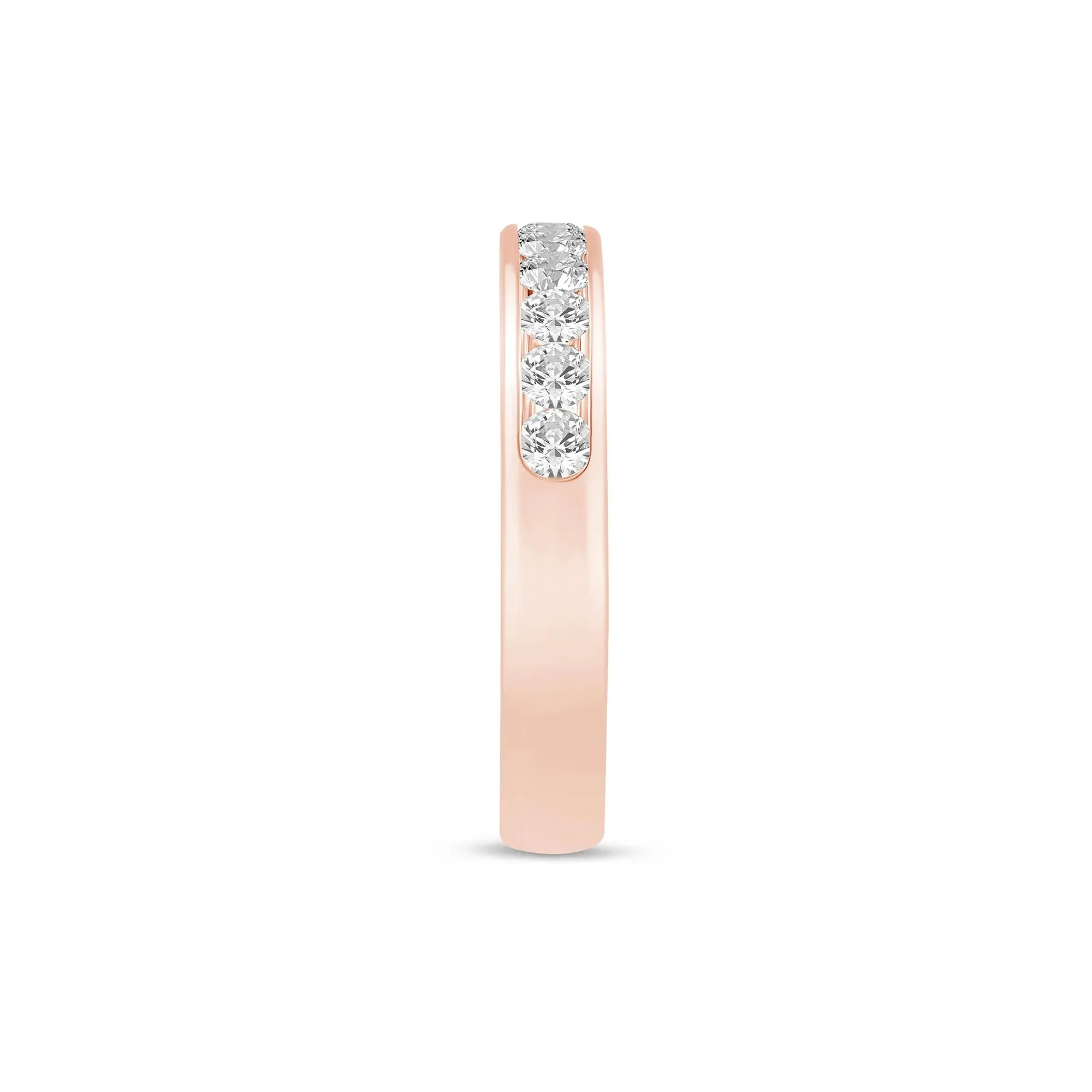 1/2 CT. Tw. Lab Grown Diamond Channel-Set Band Ring 14K Rose Gold Size 9 3mm - Image 3