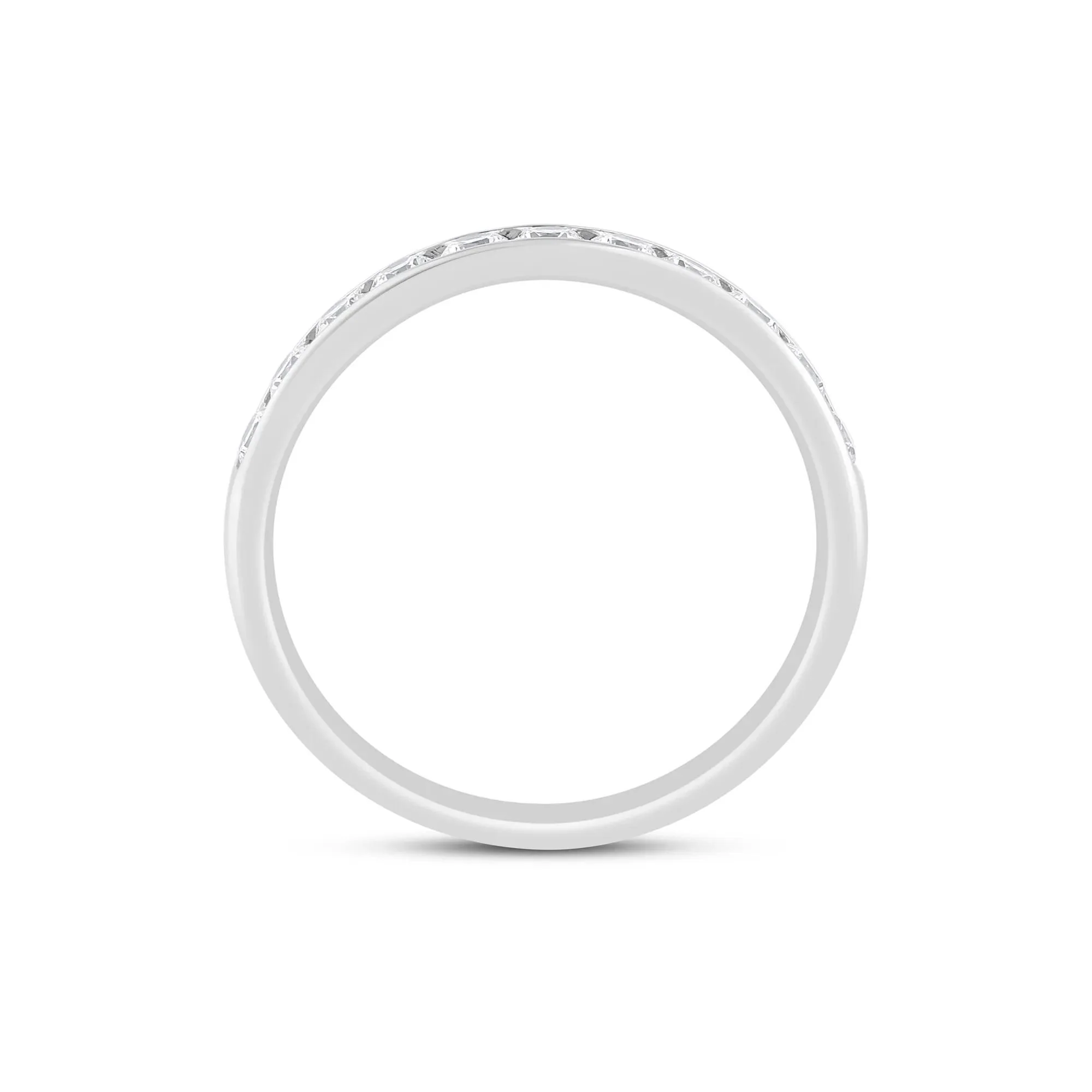 1/2 CT. Tw. Lab Grown Diamond Channel-Set Band Ring 14K White Gold Size 7.5 3mm - Image 2