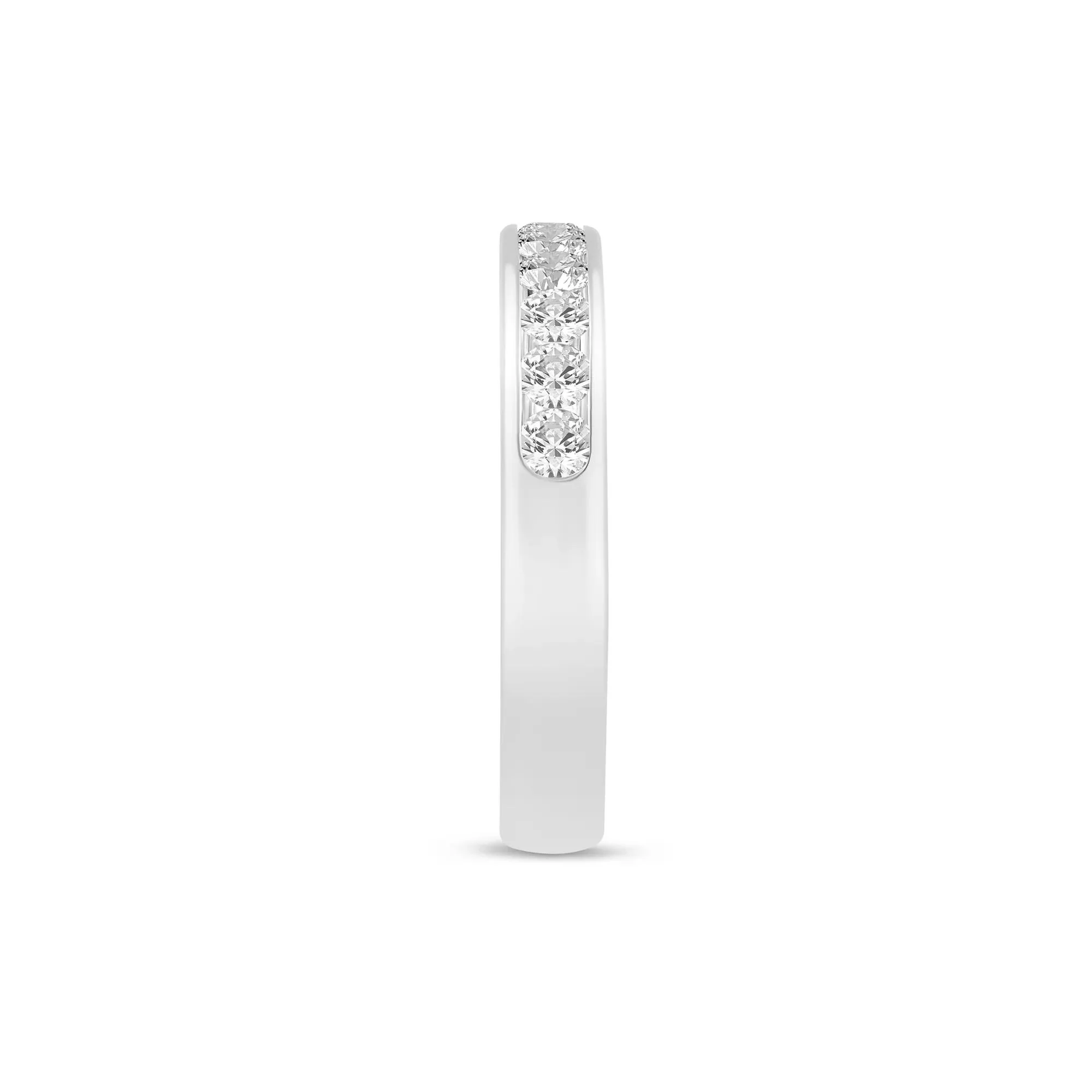 1/2 CT. Tw. Lab Grown Diamond Channel-Set Band Ring 14K White Gold Size 8 3mm - Image 3