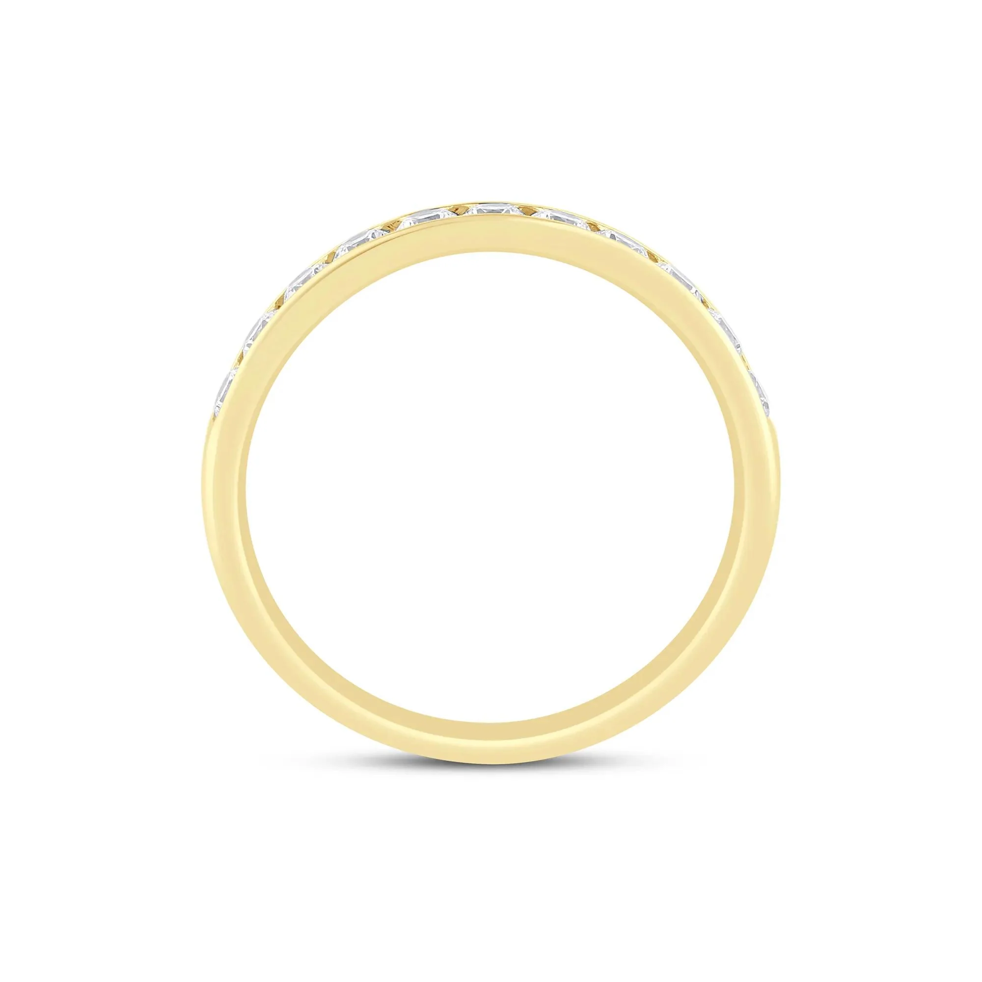 1/2 CT. Tw. Lab Grown Diamond Channel-Set Band Ring 14K Yellow Gold Size 6 3mm - Image 2