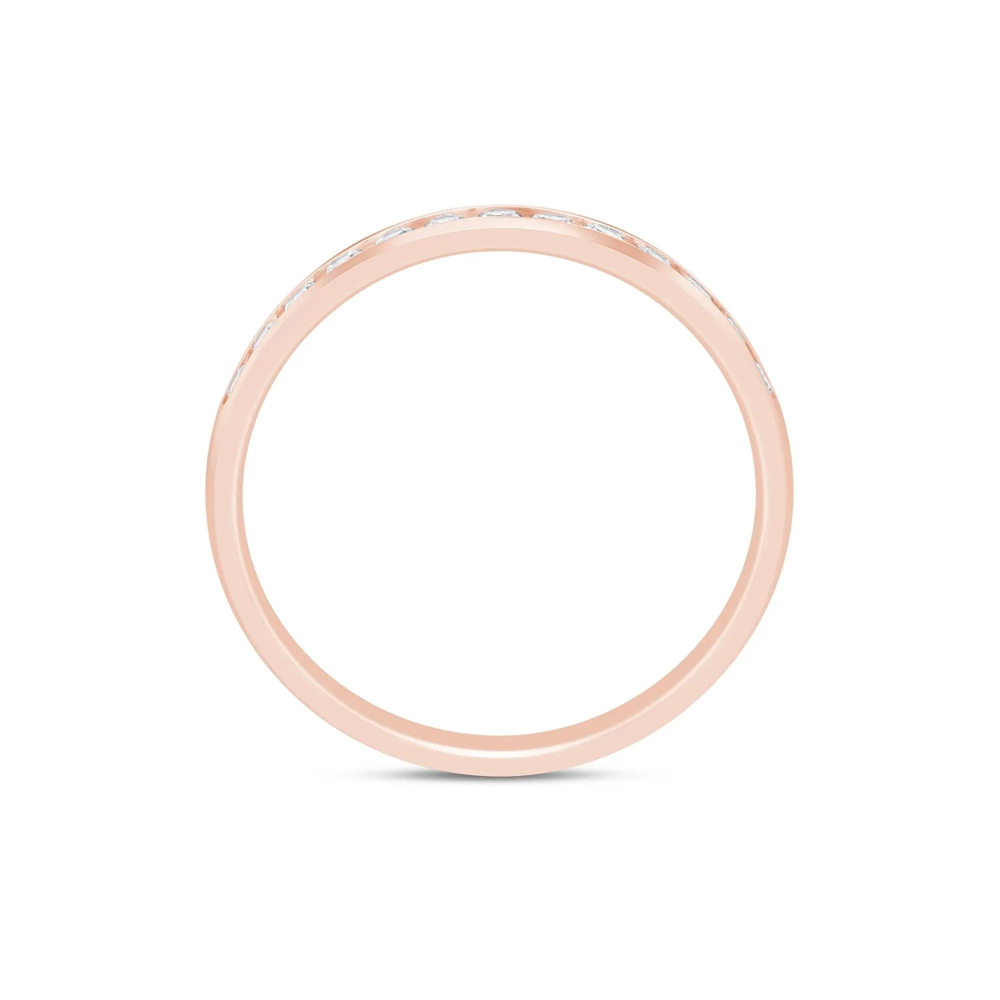 1/4 CT. Tw. Lab Grown Diamond Channel-Set Band Ring 14K Rose Gold Size 7 2mm - Image 2