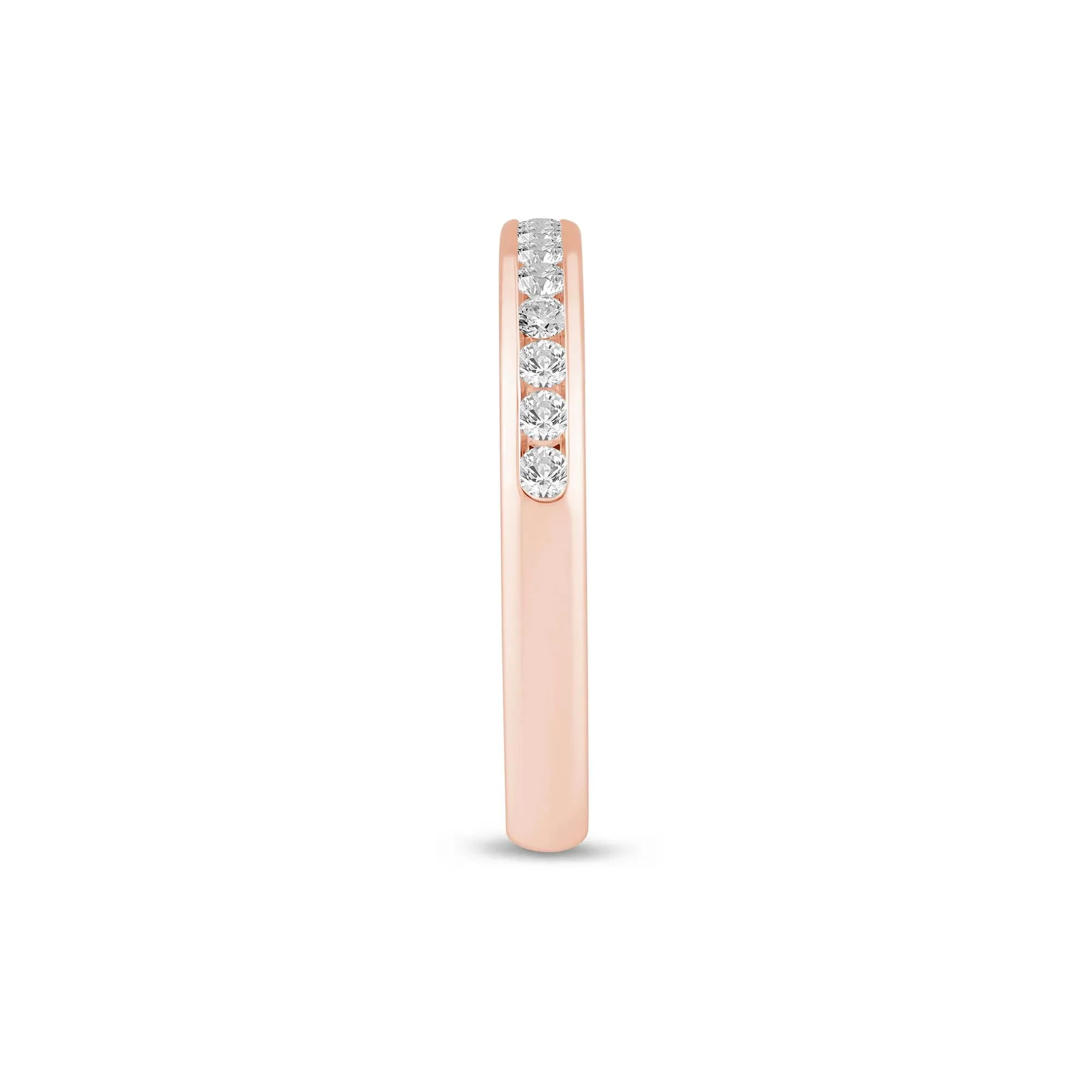 1/4 CT. Tw. Lab Grown Diamond Channel-Set Band Ring 14K Rose Gold Size 8 2mm - Image 3