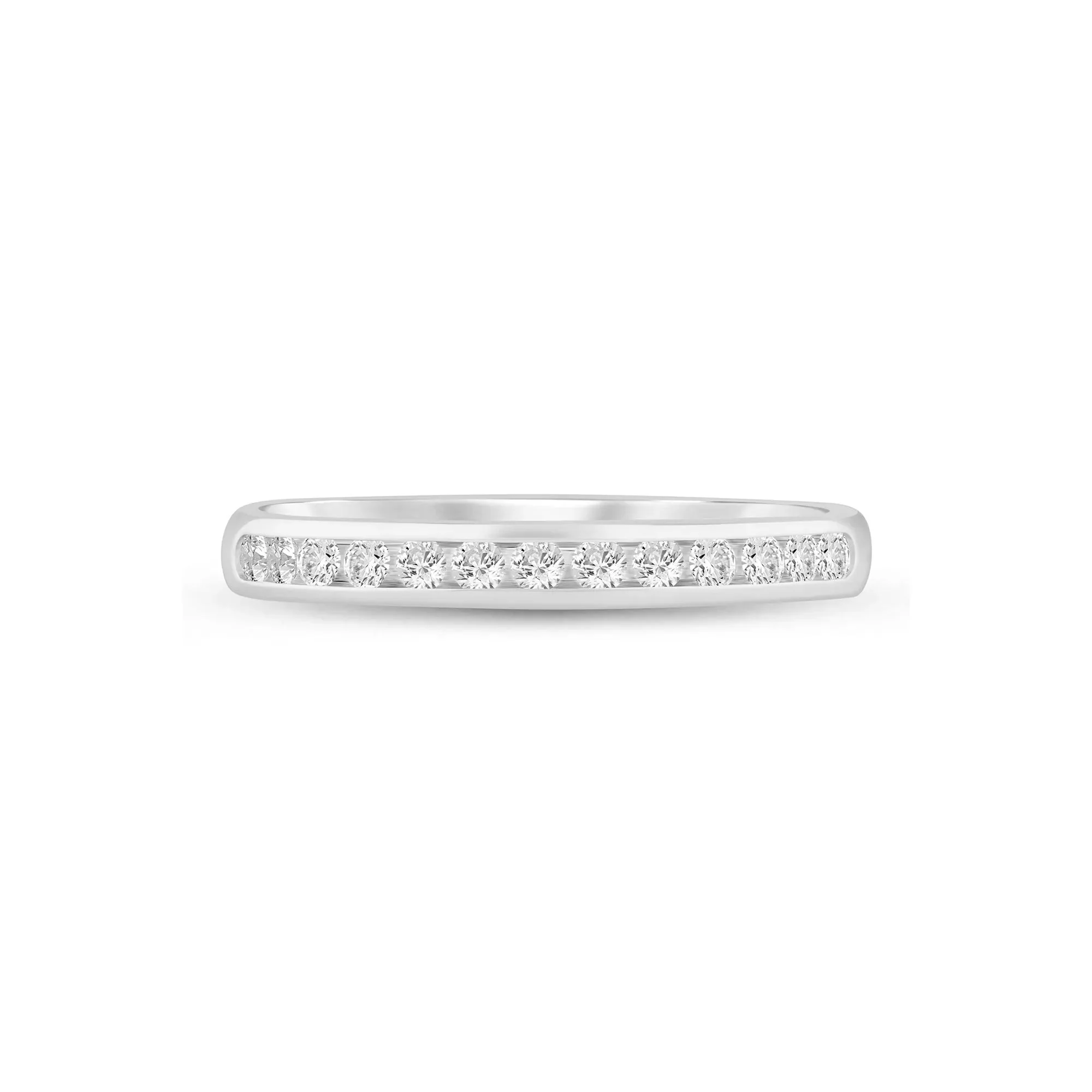 1/4 CT. Tw. Lab Grown Diamond Channel-Set Band Ring 14K White Gold Size 6.5 2mm