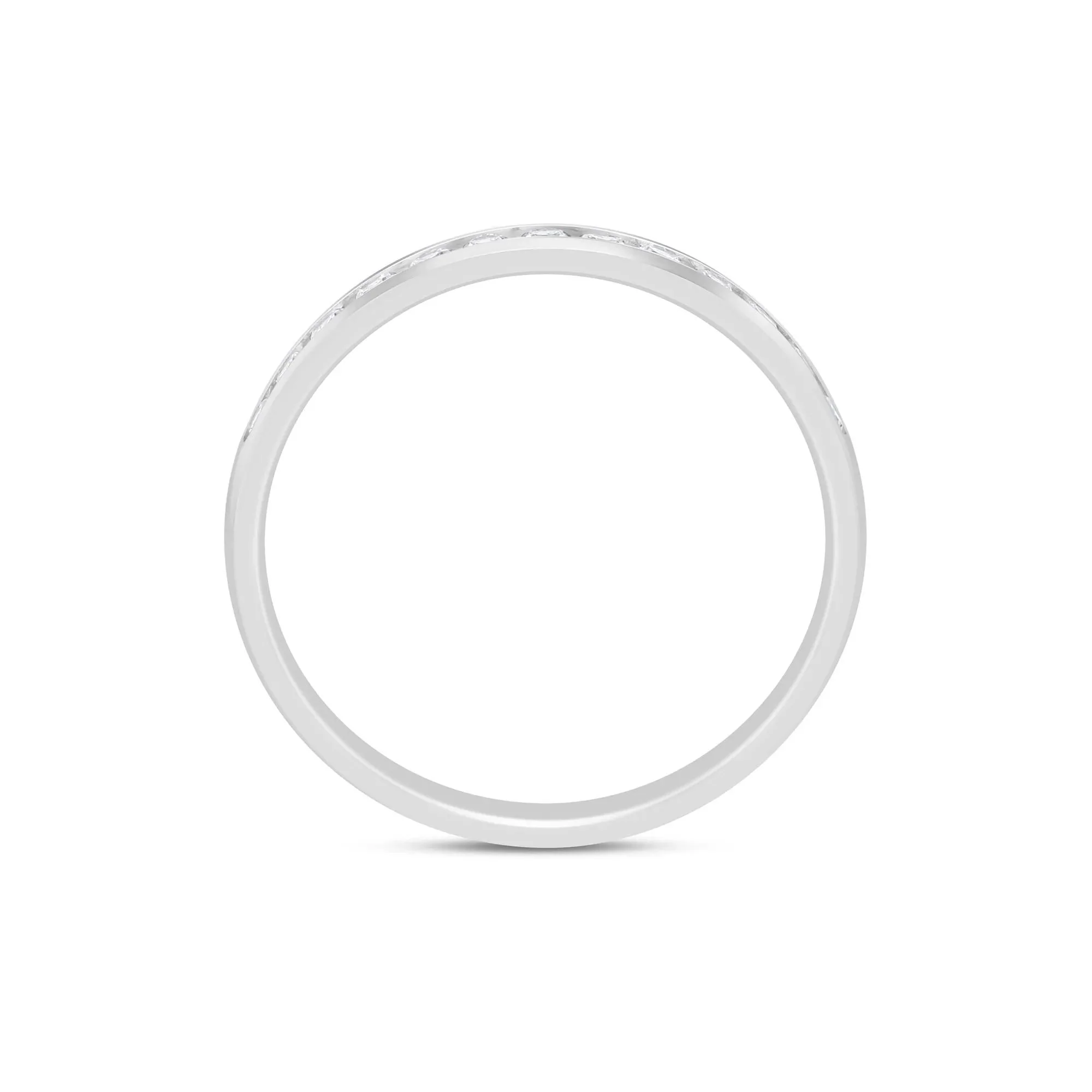 1/4 CT. Tw. Lab Grown Diamond Channel-Set Band Ring 14K White Gold Size 6.5 2mm - Image 2