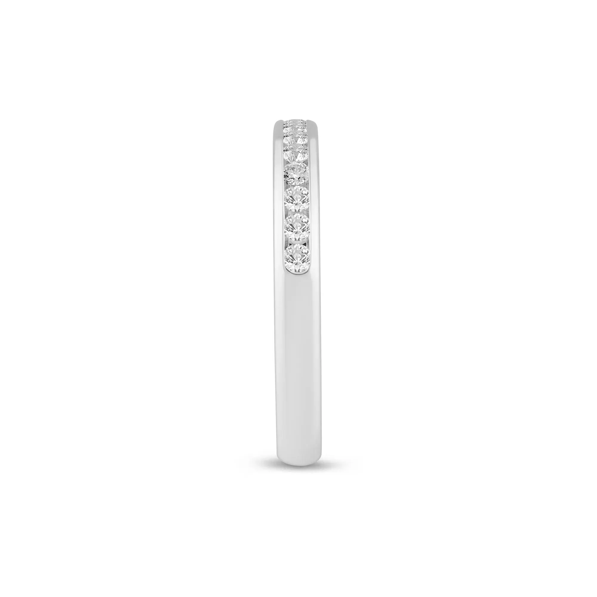 1/4 CT. Tw. Lab Grown Diamond Channel-Set Band Ring 14K White Gold Size 8.5 2mm - Image 3