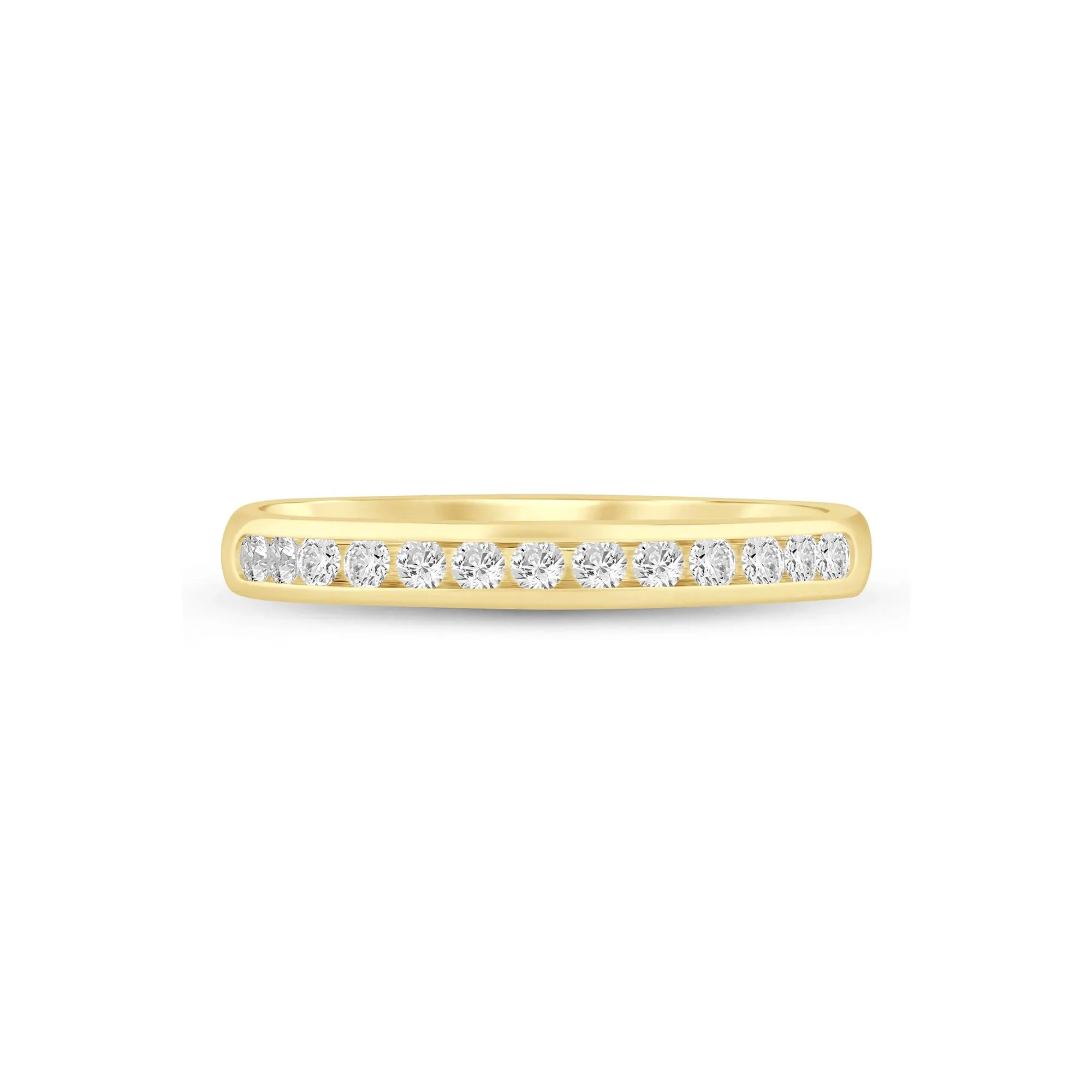 1/4 CT. Tw. Lab Grown Diamond Channel-Set Band Ring 14K Yellow Gold Size 5.5 2mm