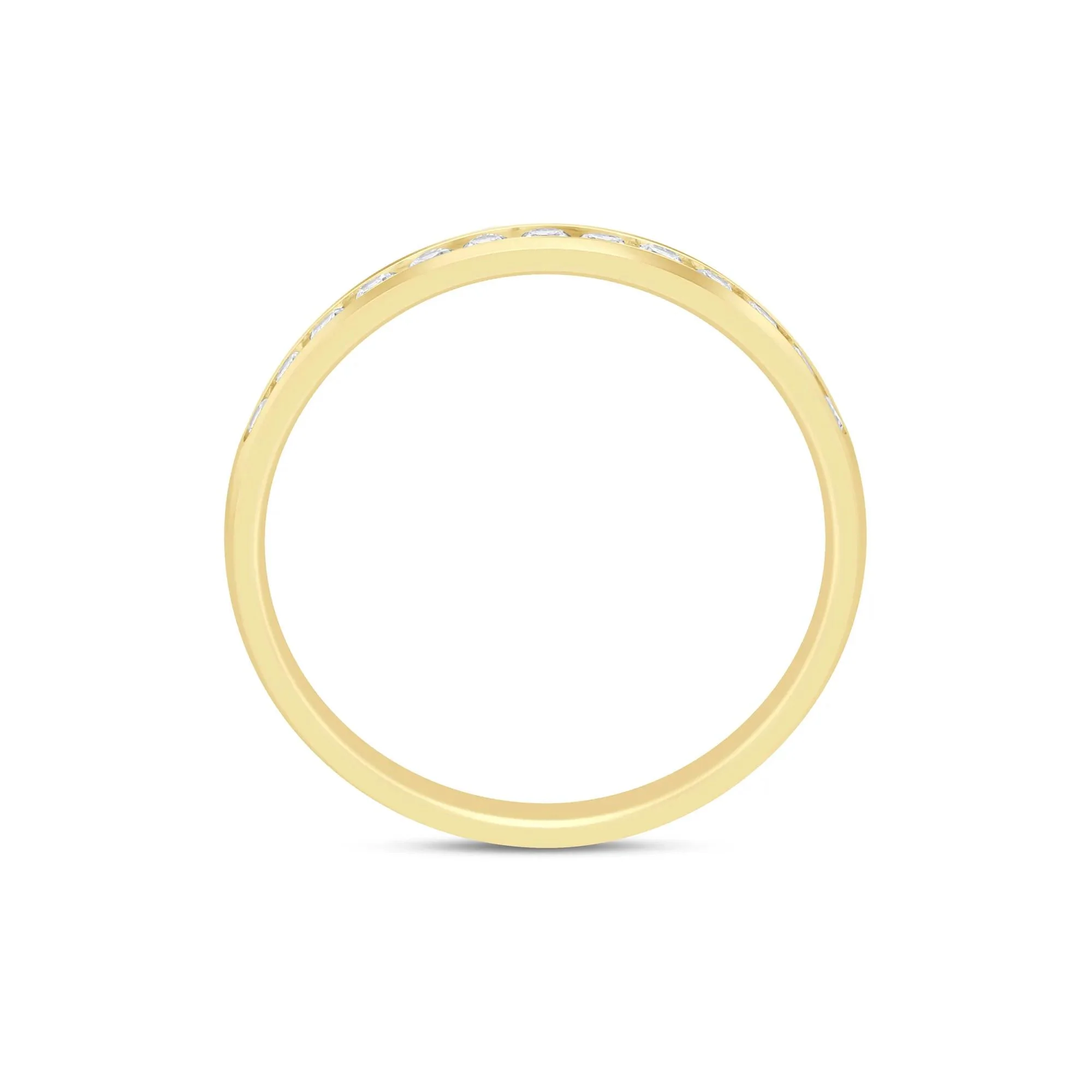 1/4 CT. Tw. Lab Grown Diamond Channel-Set Band Ring 14K Yellow Gold Size 5.5 2mm - Image 2