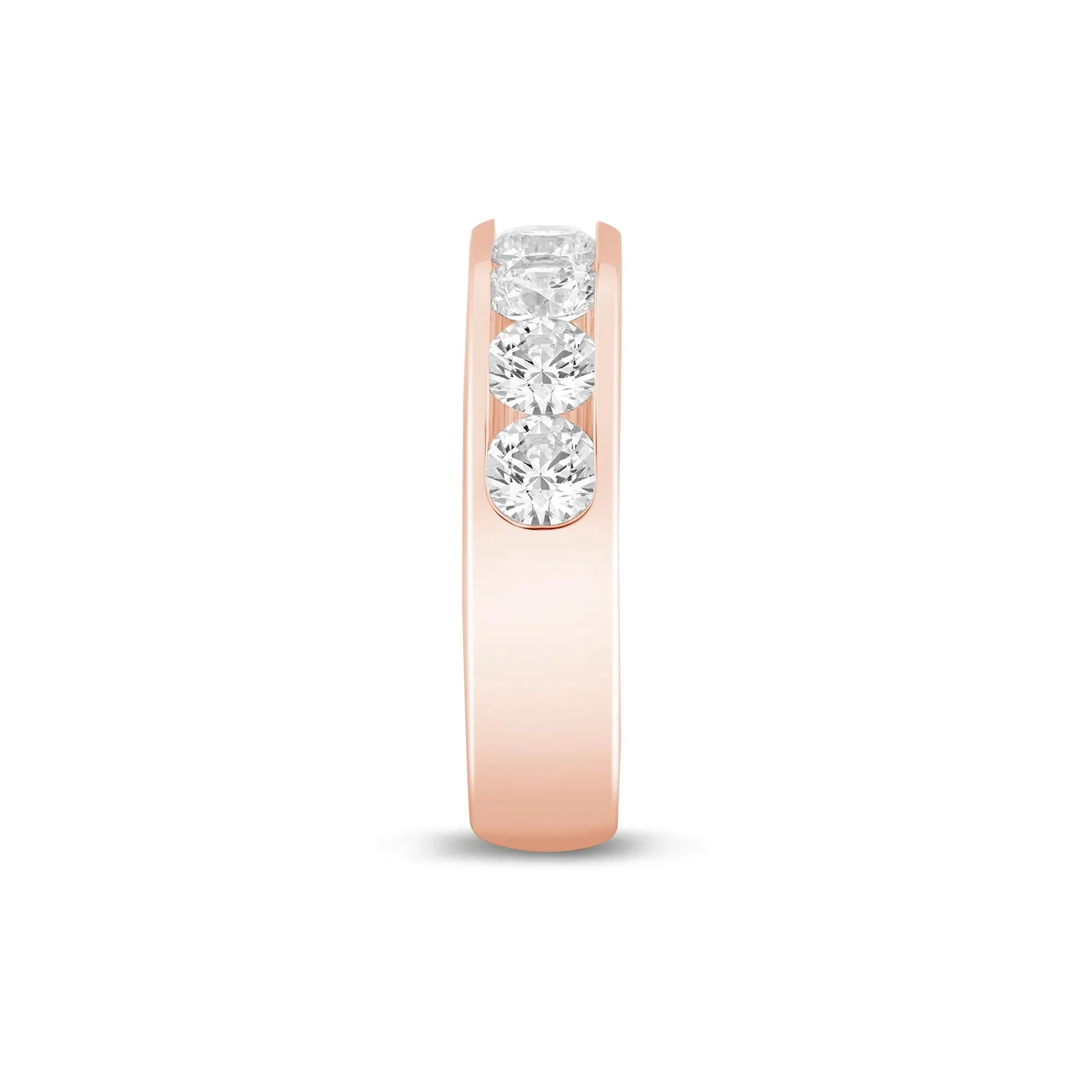 2 CT. Tw. Lab Grown Diamond Channel-Set Band Ring 14K Rose Gold Size 6 5mm - Image 3