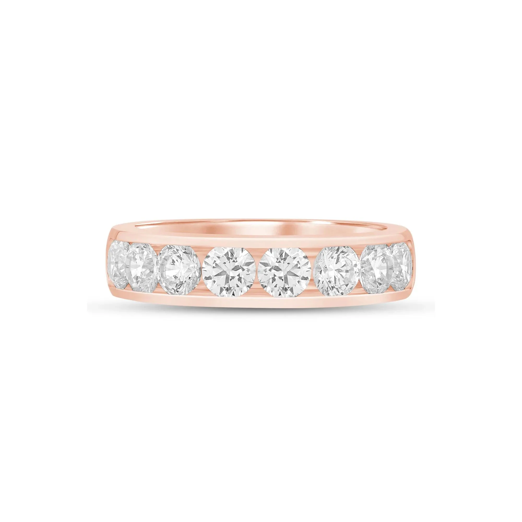 2 CT. Tw. Lab Grown Diamond Channel-Set Band Ring 14K Rose Gold Size 8.5 5mm