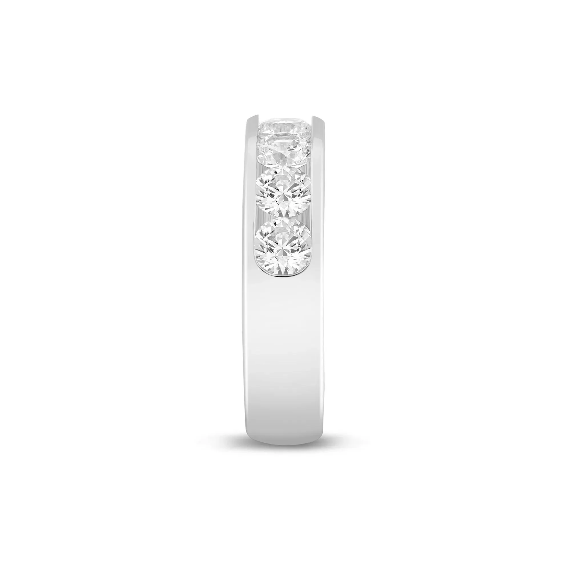 2 CT. Tw. Lab Grown Diamond Channel-Set Band Ring 14K White Gold Size 6.5 5mm - Image 3