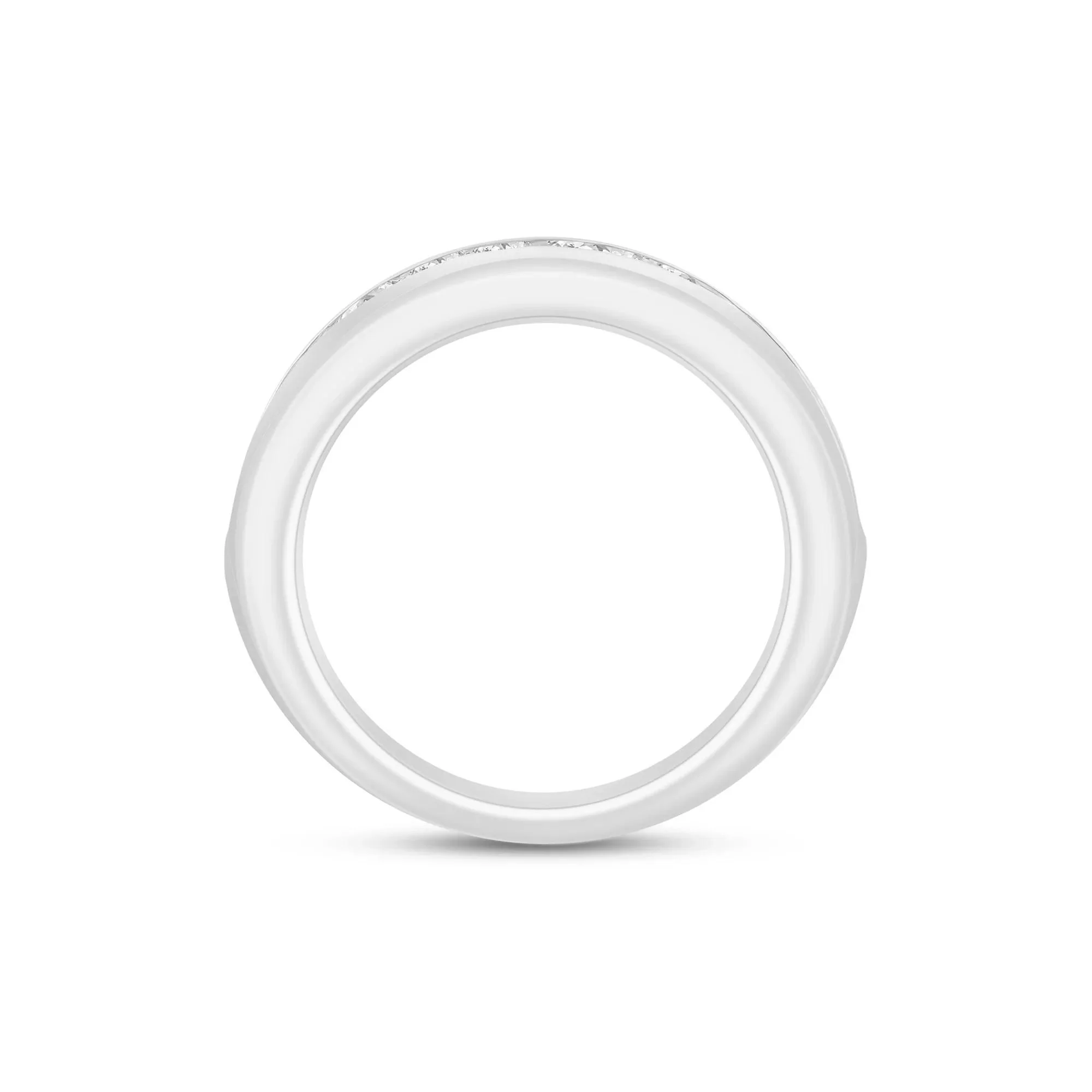 2 CT. Tw. Lab Grown Diamond Channel-Set Band Ring 14K White Gold Size 8.5 5mm - Image 2