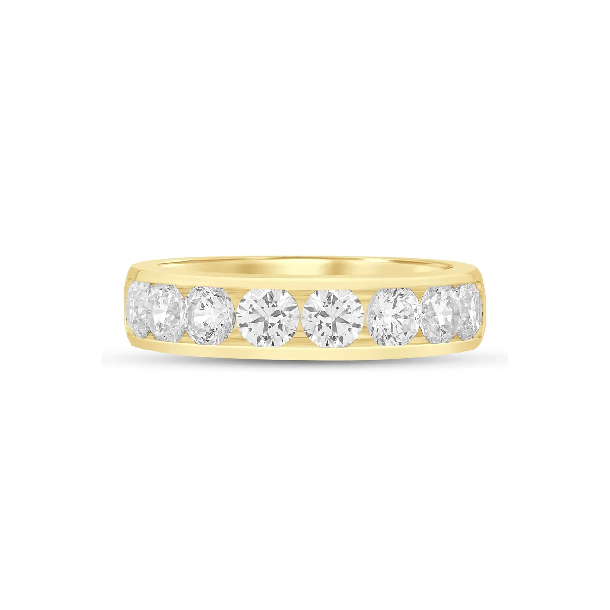 2 CT. Tw. Lab Grown Diamond Channel-Set Band Ring 14K Yellow Gold Size 7.5 5mm