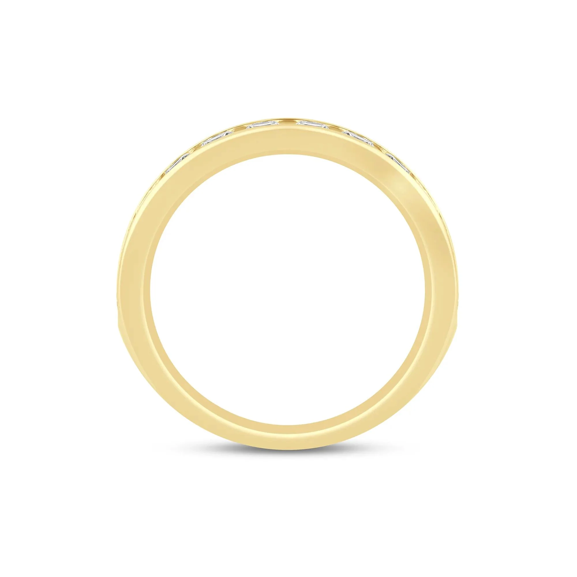 1 CT. Tw. Lab Grown Diamond Channel-Set Band Ring 14K Yellow Gold Size 6.5 3.5mm - Image 2