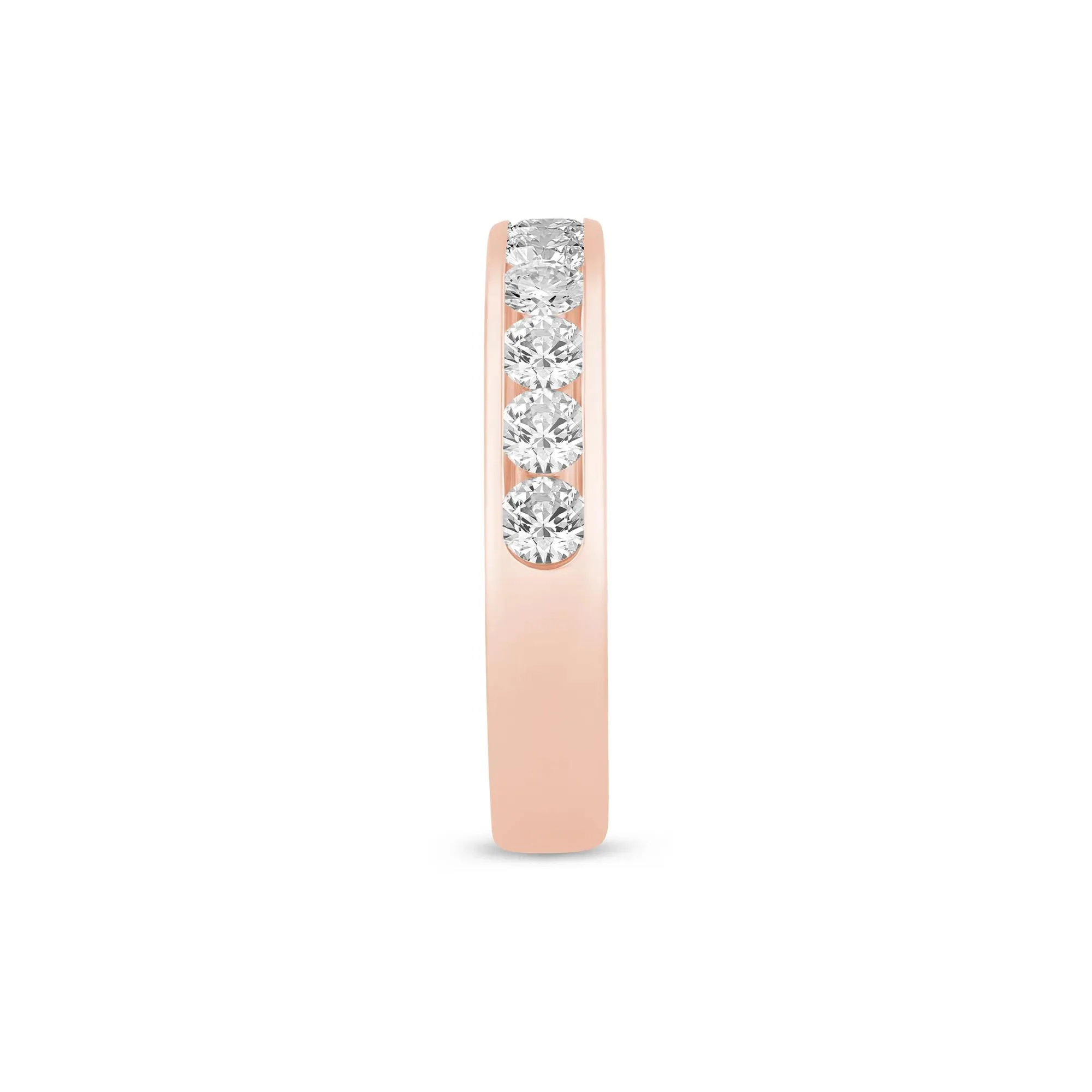 1 CT. Tw. Lab Grown Diamond Channel-Set Band Ring 14K Rose Gold Size 7 3.5mm - Image 3