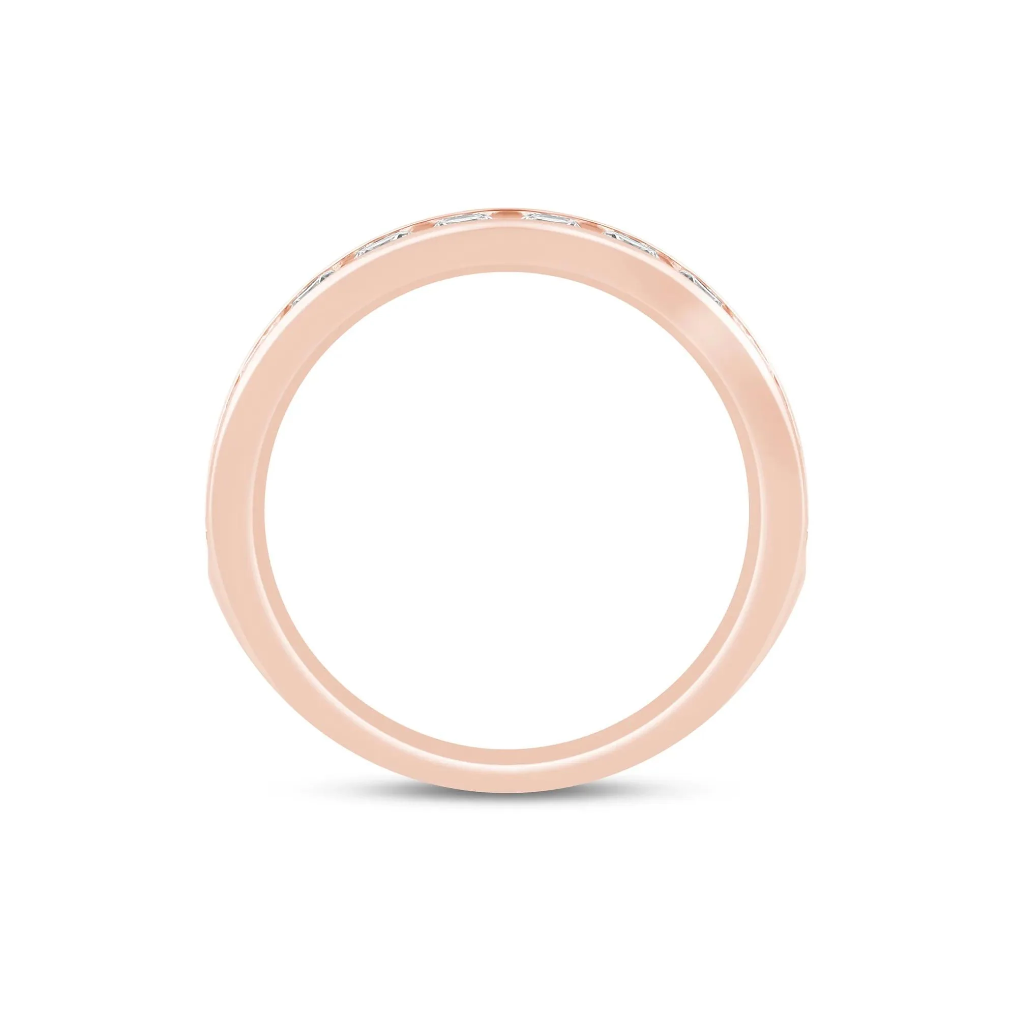 1 CT. Tw. Lab Grown Diamond Channel-Set Band Ring 14K Rose Gold Size 9 3.5mm - Image 2