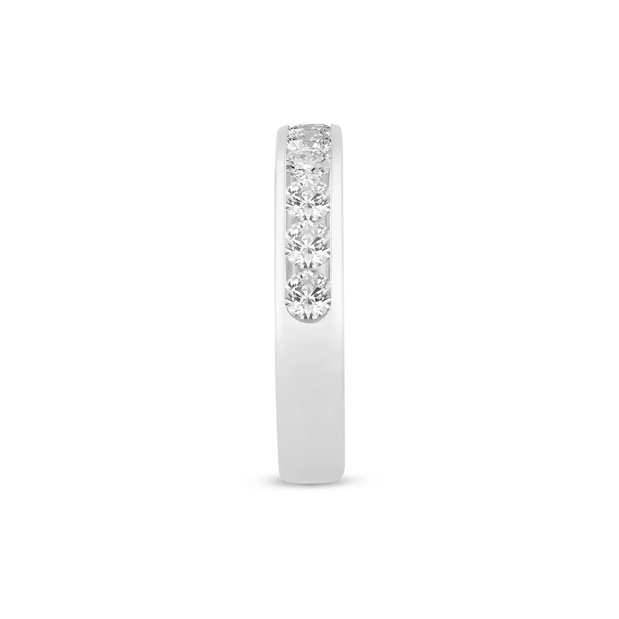 1 CT. Tw. Lab Grown Diamond Channel-Set Band Ring 14K White Gold Size 5 3.5mm - Image 3