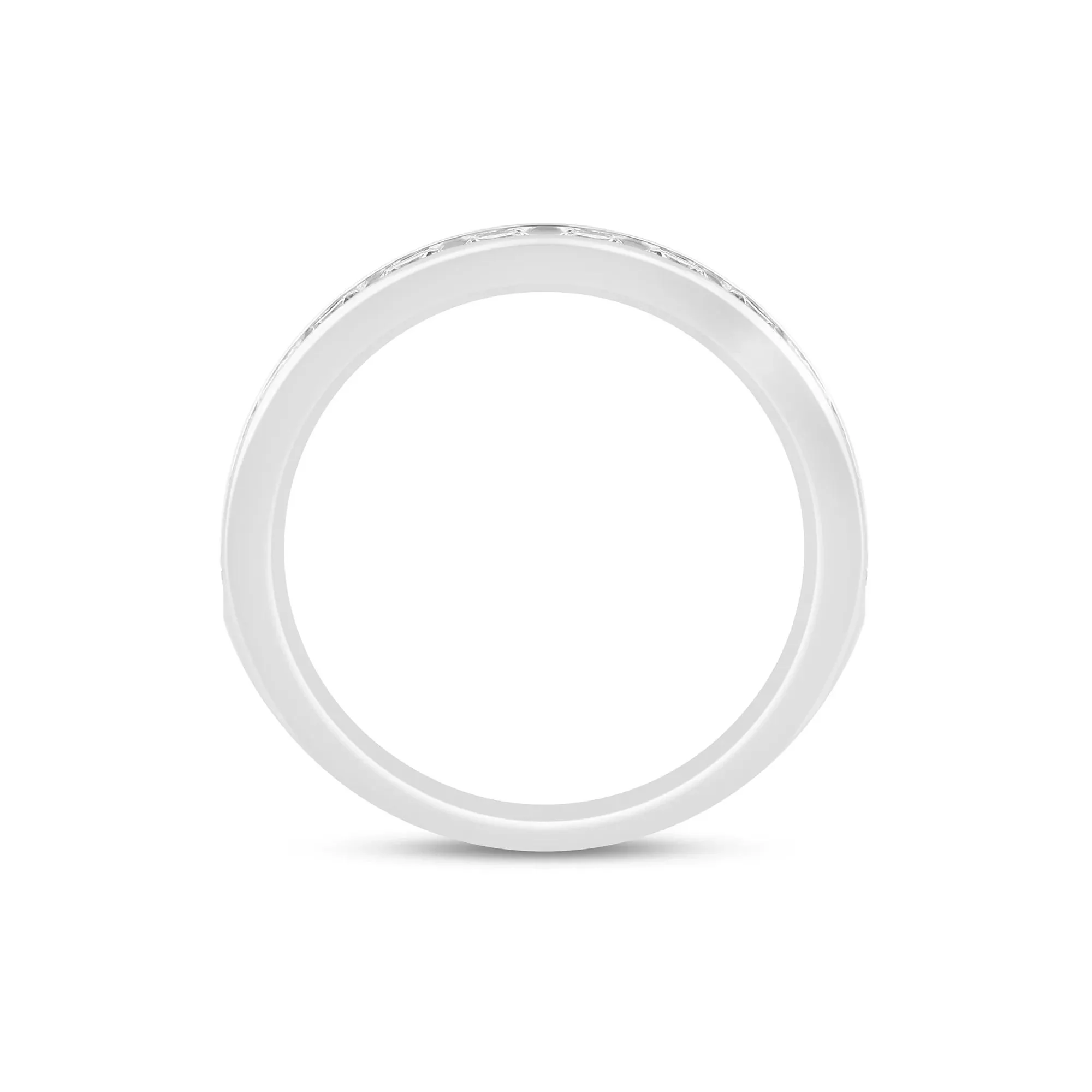 1 CT. Tw. Lab Grown Diamond Channel-Set Band Ring 14K White Gold Size 5.5 3.5mm - Image 2