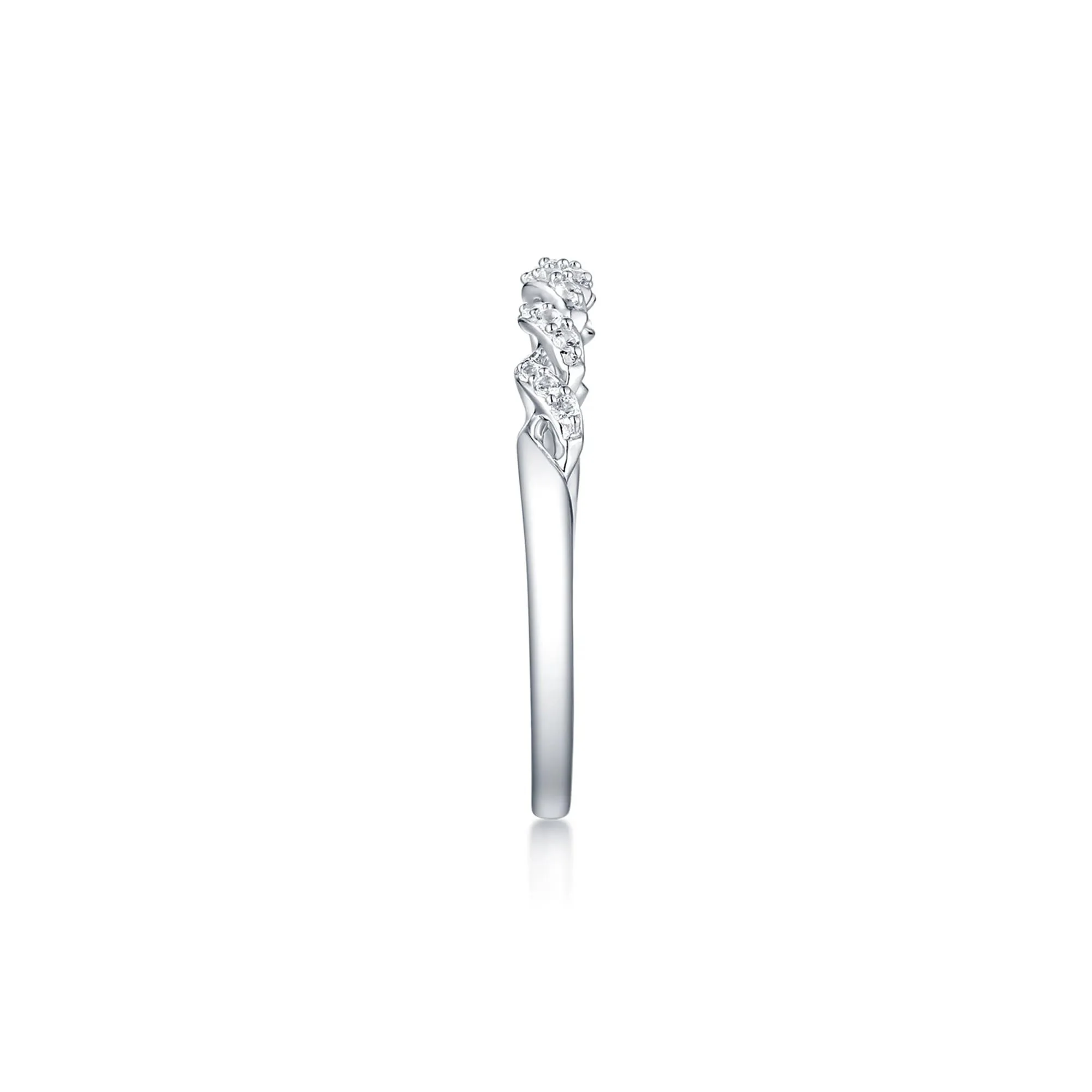 Lab Created White Sapphire Twist Ring .925 Sterling Silver Size 5.5 - Image 3
