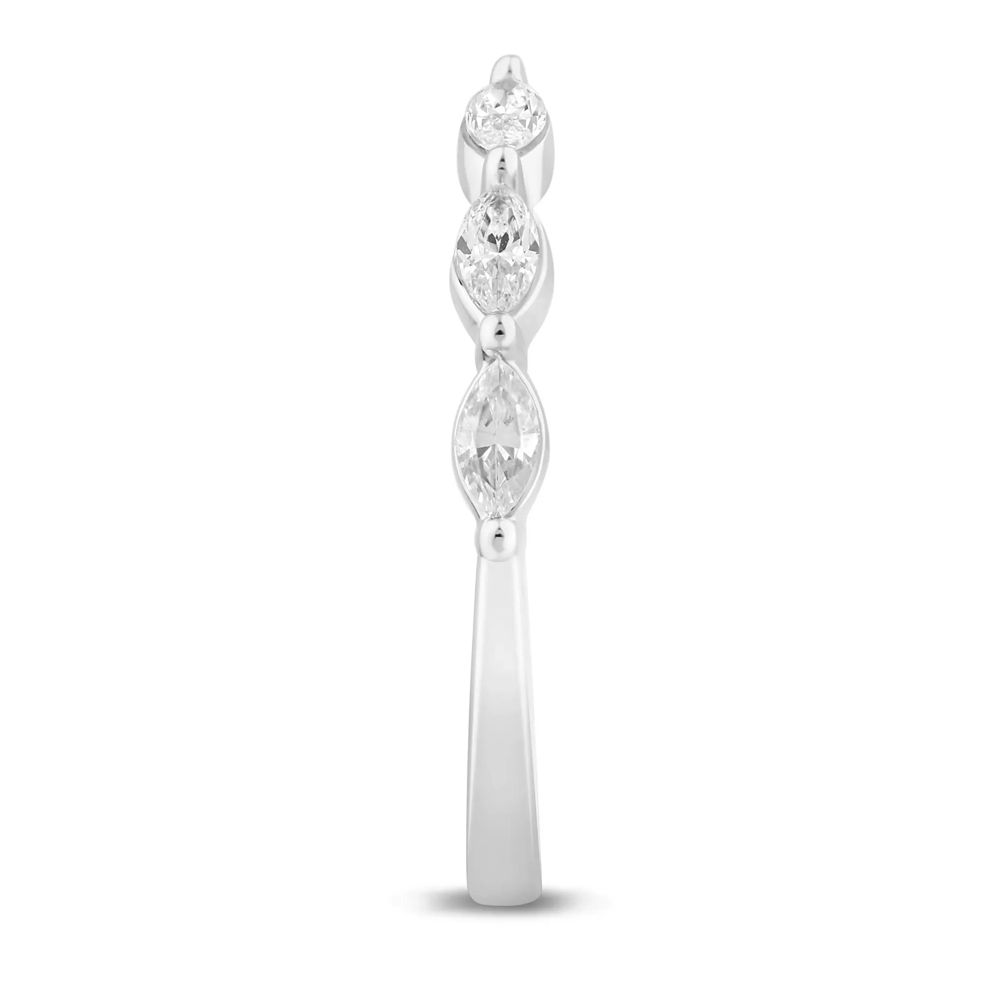 3/8 CT. Tw. Lab Grown Diamond Open Stack Anniversary Band Ring 14K White Gold Size 5.5 1mm - Image 2