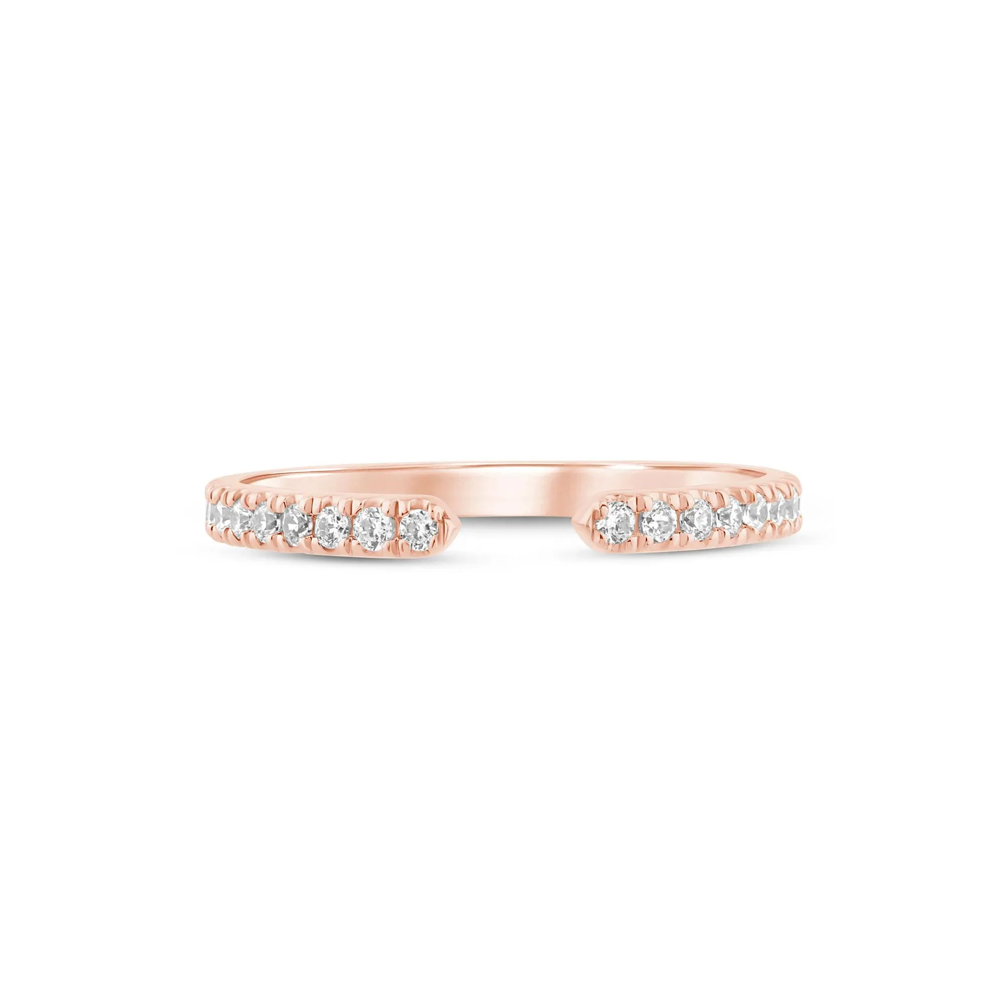 1/4 CT. Tw. Lab Grown Diamond Open Band Ring 14K Rose Gold Round Brilliant Cut Size 5 1mm
