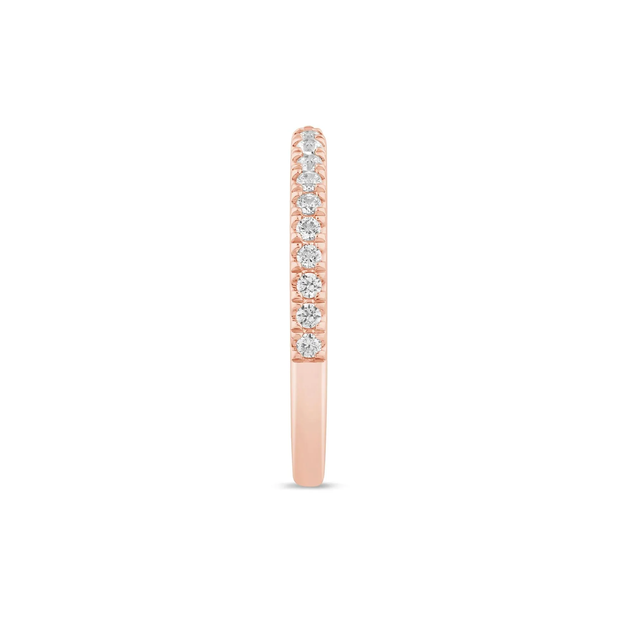1/4 CT. Tw. Lab Grown Diamond Open Band Ring 14K Rose Gold Round Brilliant Cut Size 6.5 1mm - Image 3